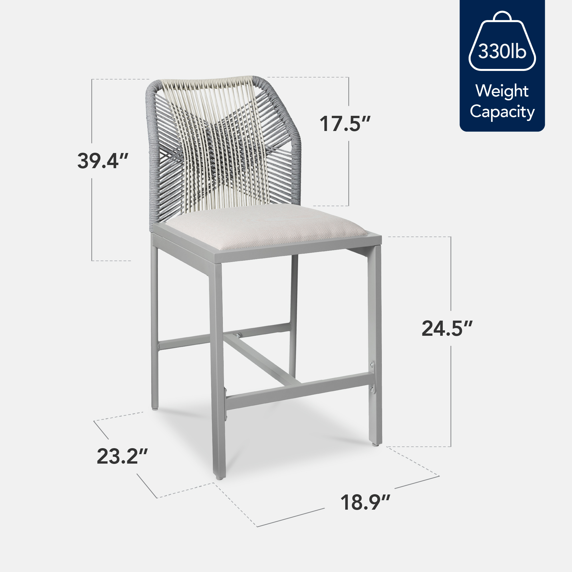 Best Choice Products Counter Height Bar Stools All-Weather Rope Set of 2