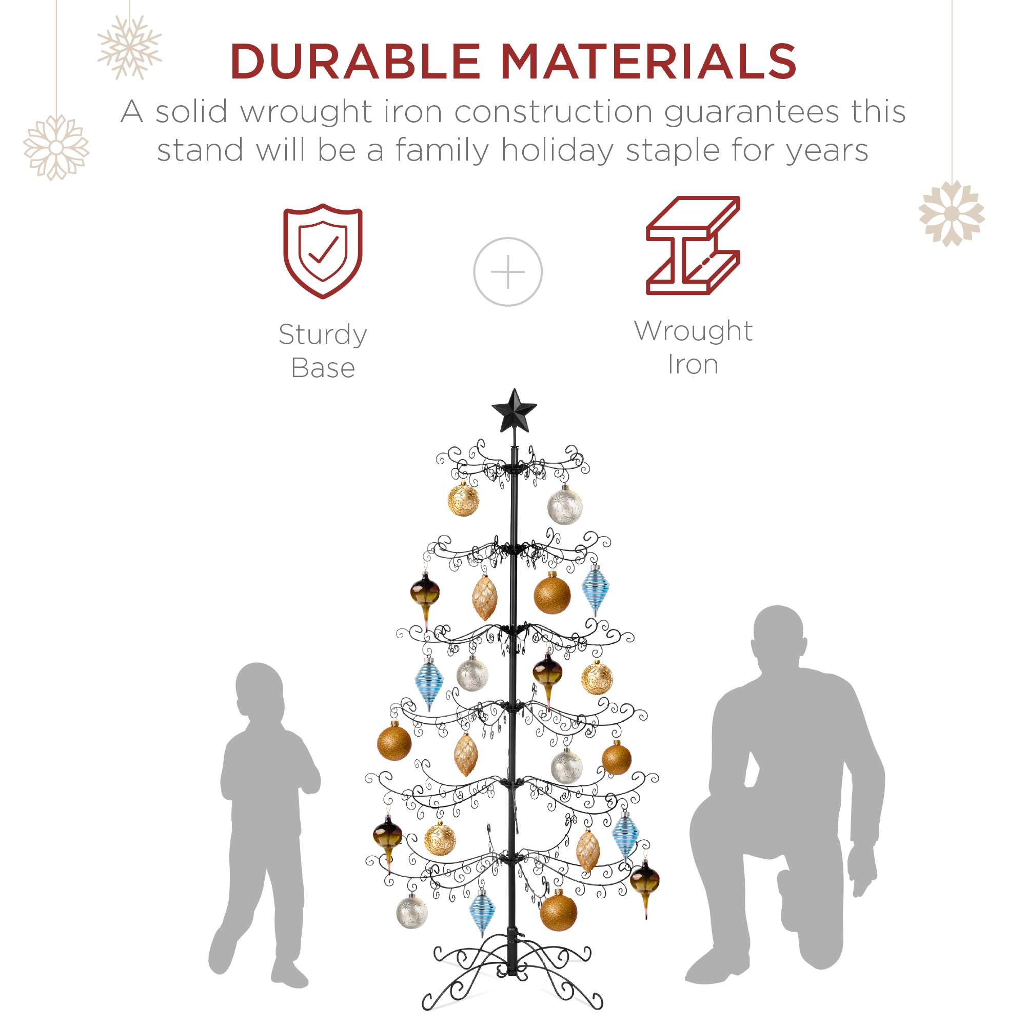 Best Choice Products Wrought Iron Tree Ornament Display Easy Assembly Stand 6ft