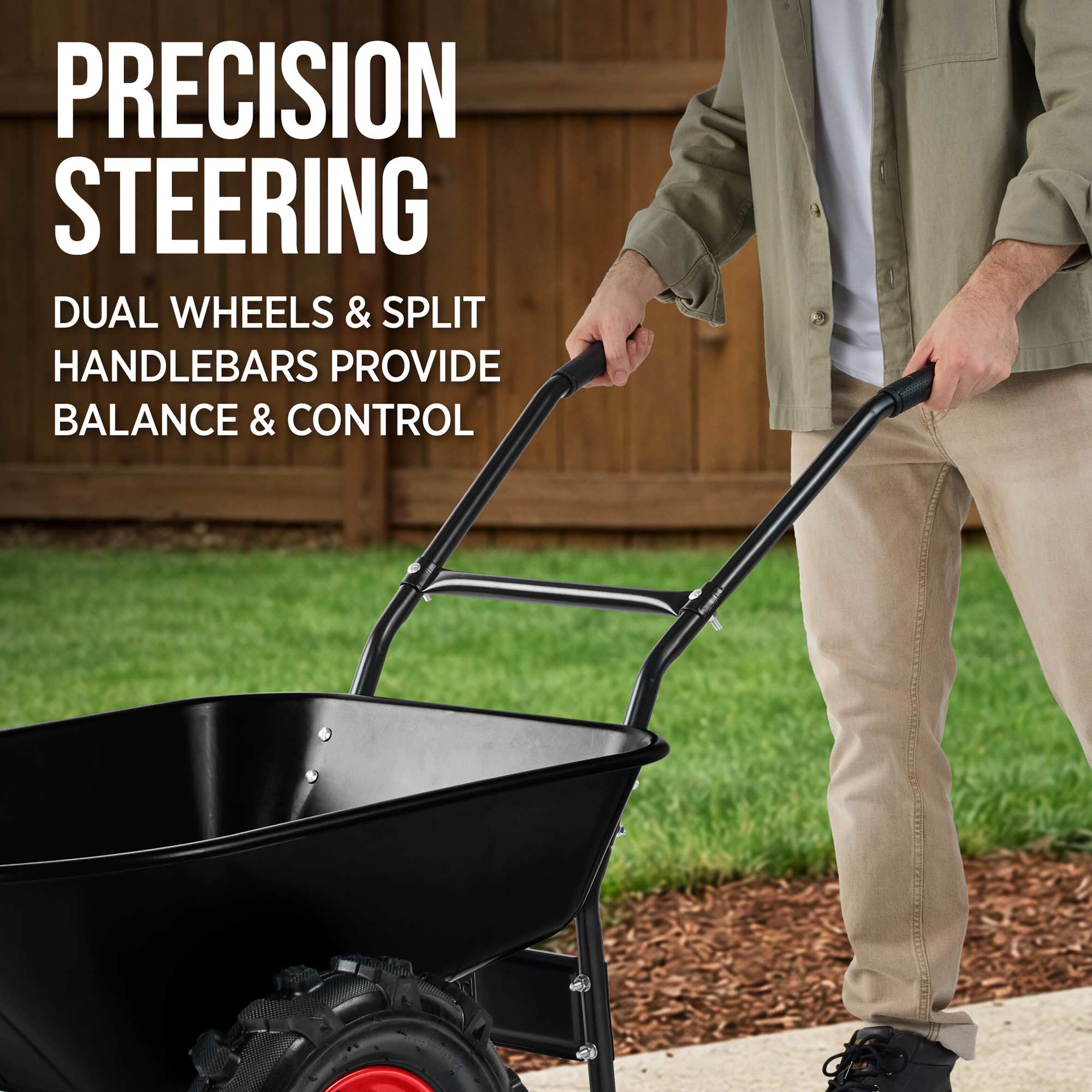 Best Choice Products Dual-Wheel Wheelbarrow w/Built in Stand Capacity ...