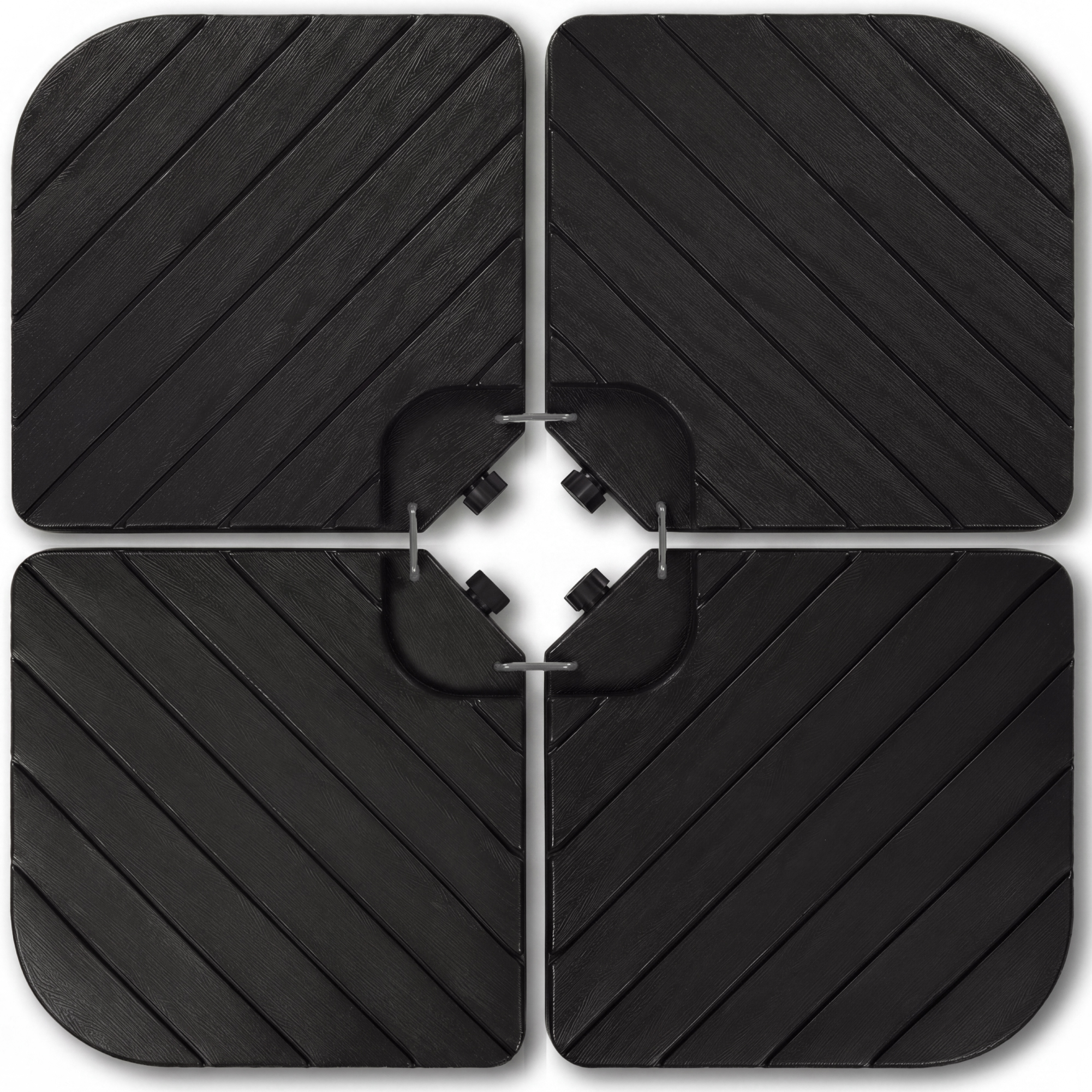 Best Choice Products 4-Piece Cantilever Umbrella Base Set, Wood Grain Finish