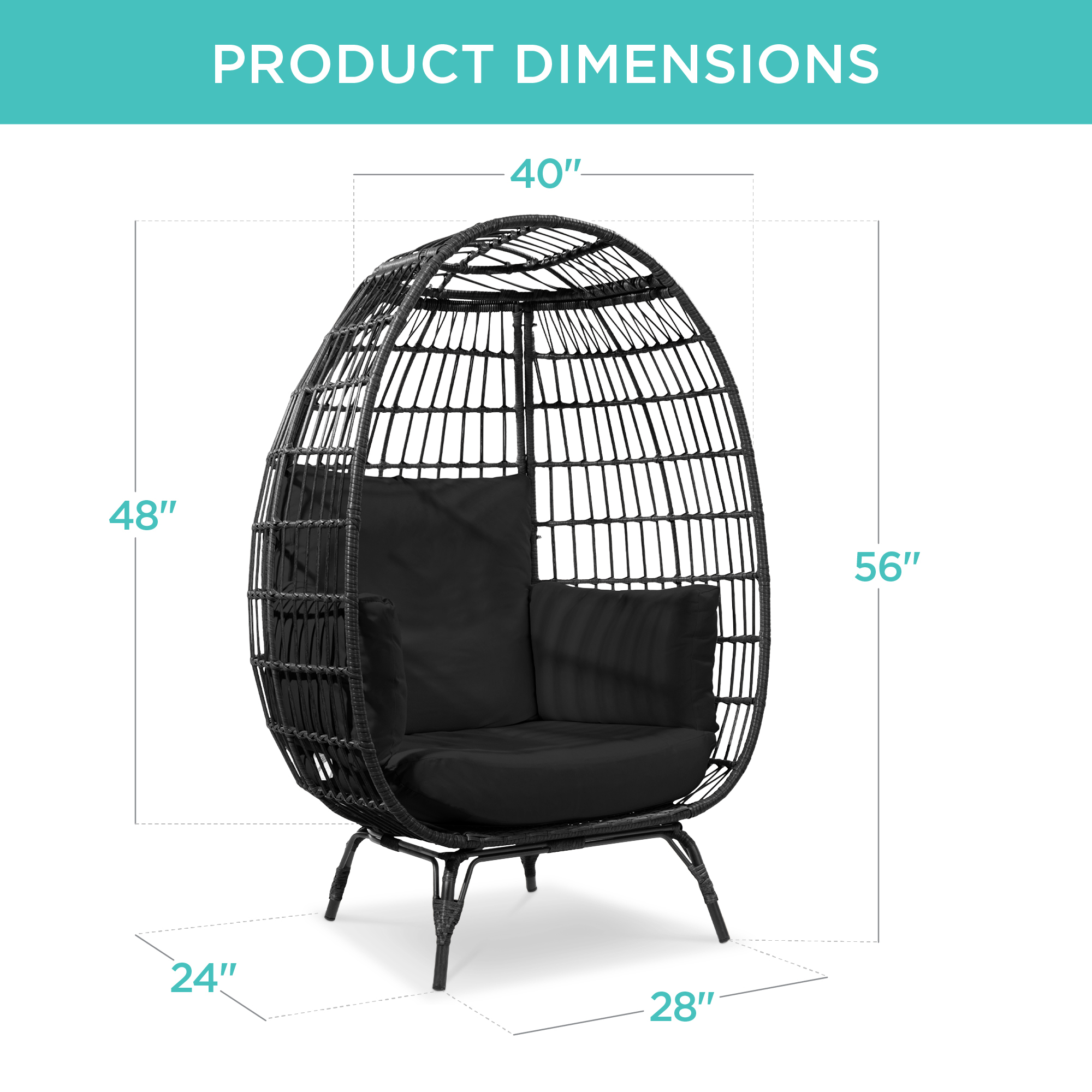 Best Choice Products Wicker Egg Chair Oversized Lounger