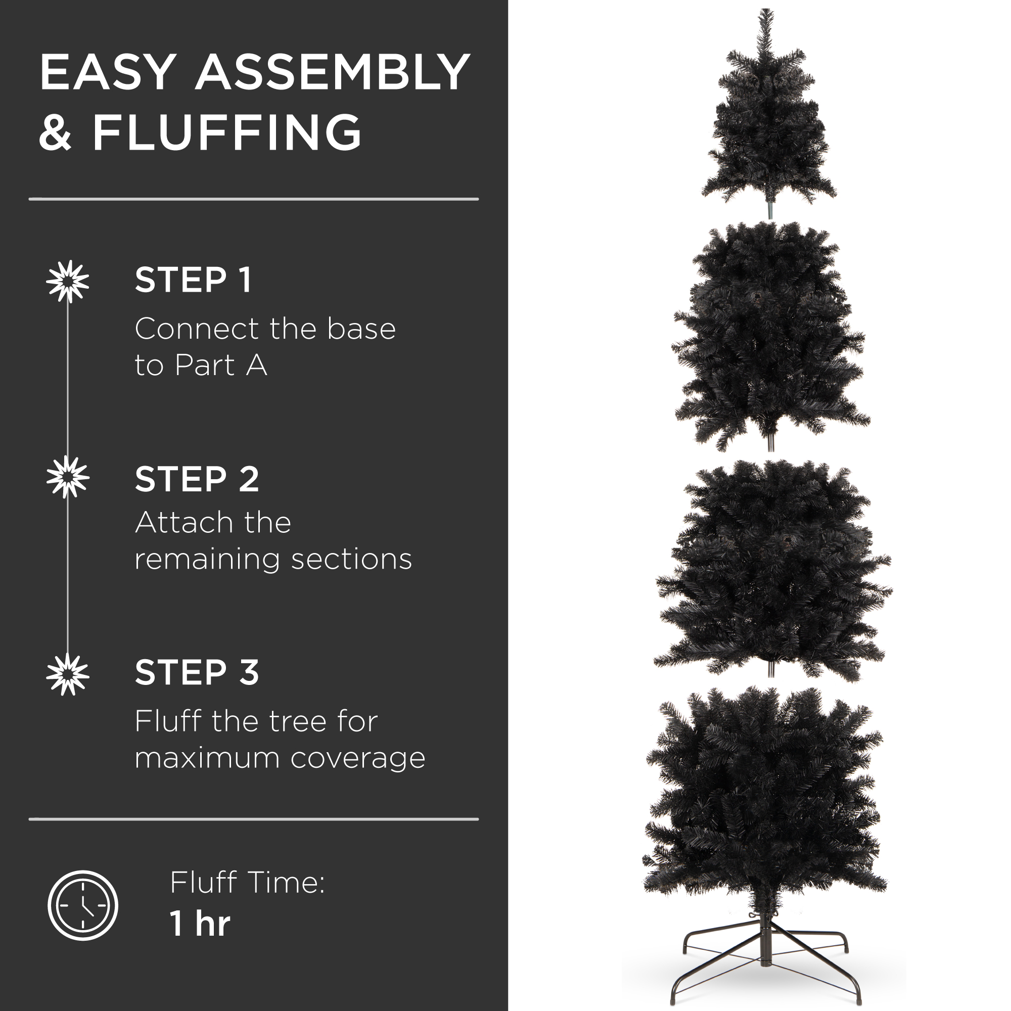 Best Choice Products Artificial Pencil Tree Black