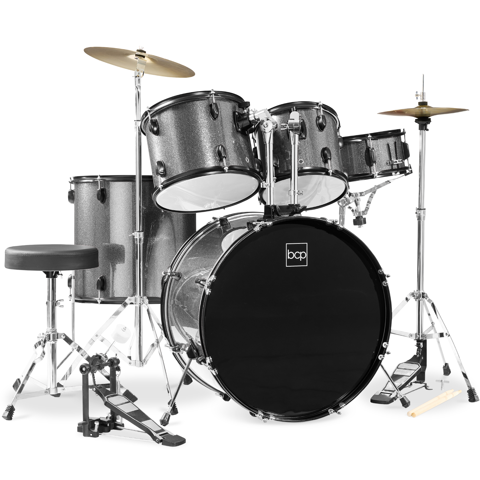 Best Choice Products SKY1263 5 Piece Drum Set, Black for sale