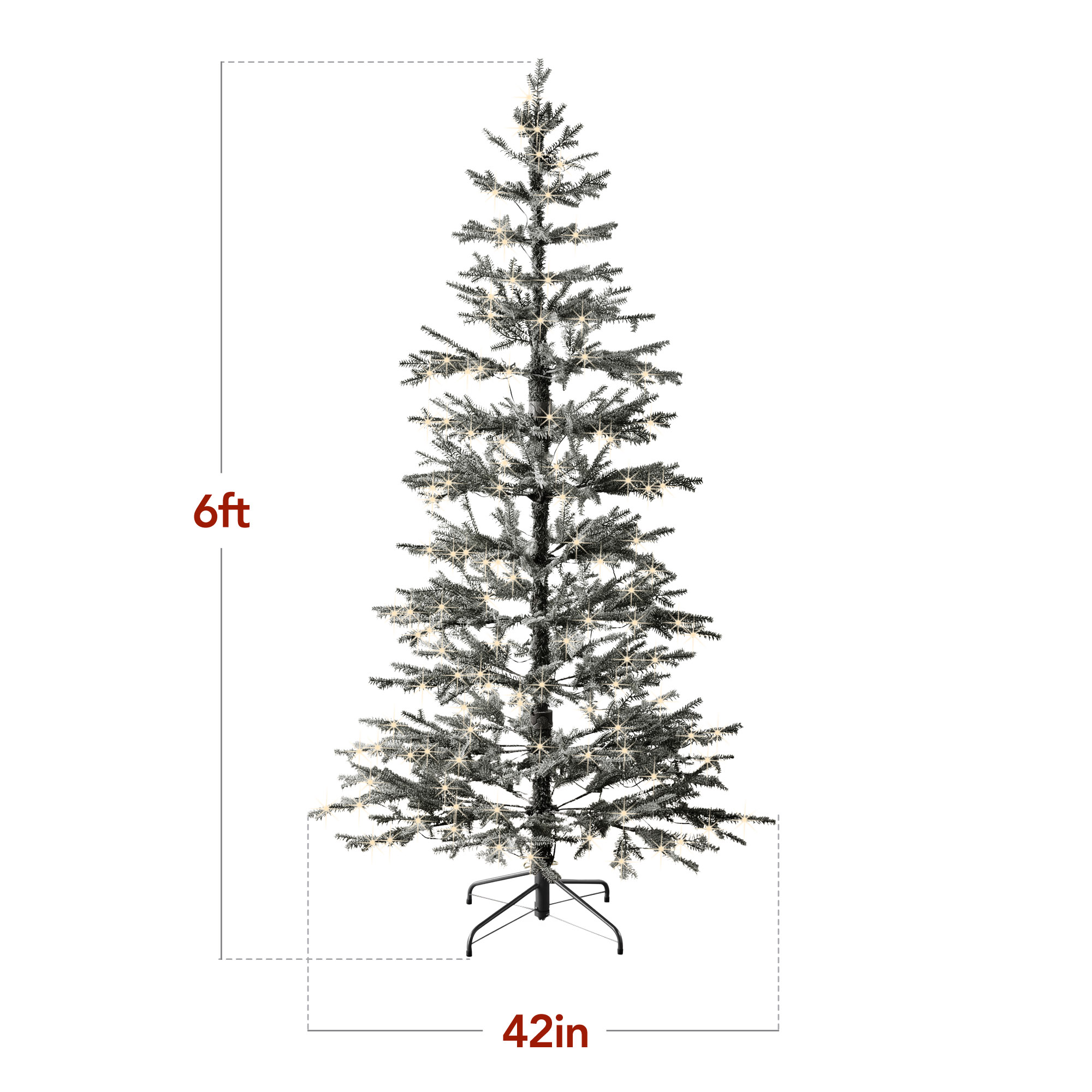 Best Choice Products Pre-Lit Sparse Flocked Tree 2-in-1 LEDs Cordless Connection
