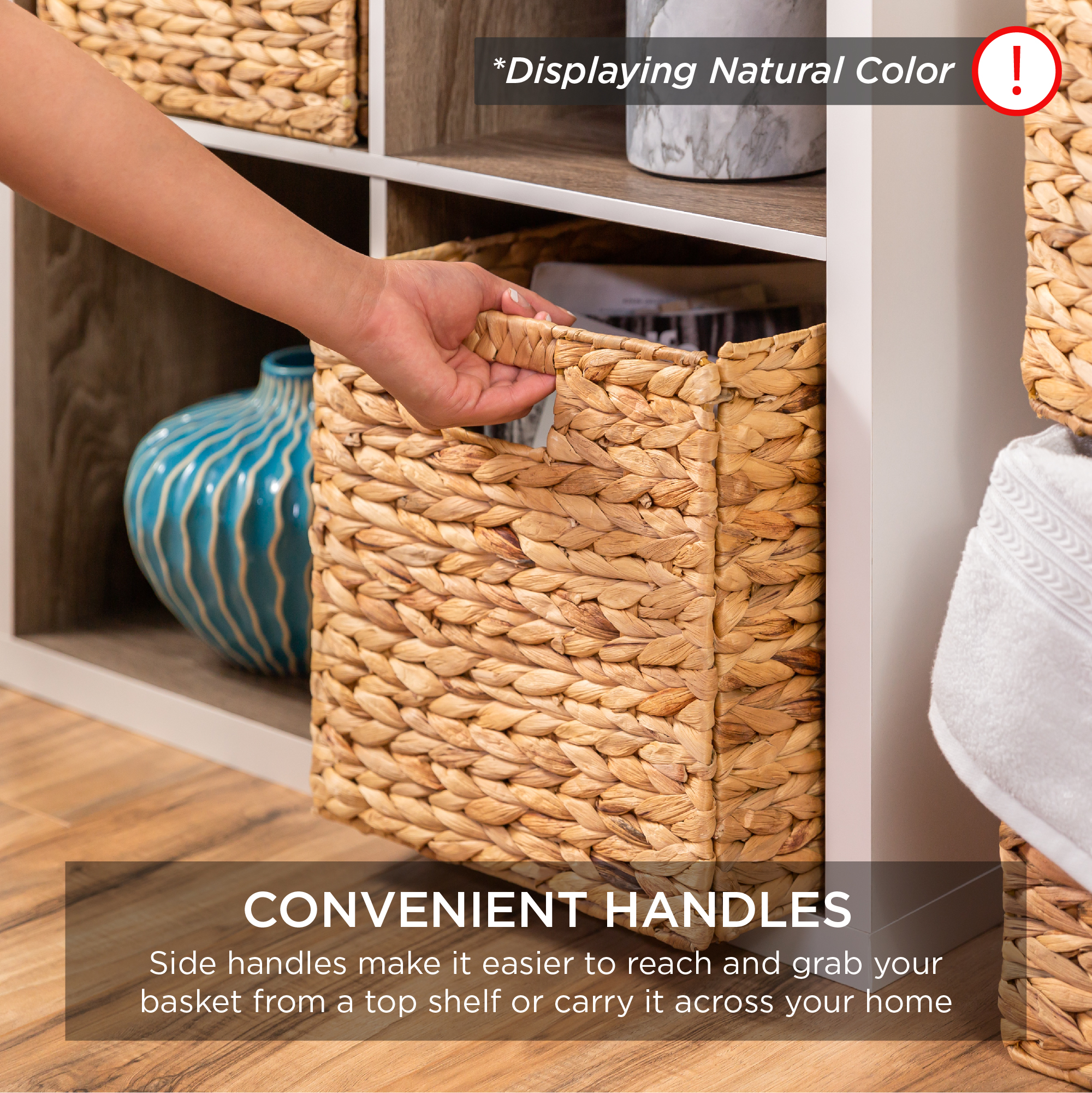 Best Choice Products Collapsible Hyacinth Storage Baskets Inserts 5in ...