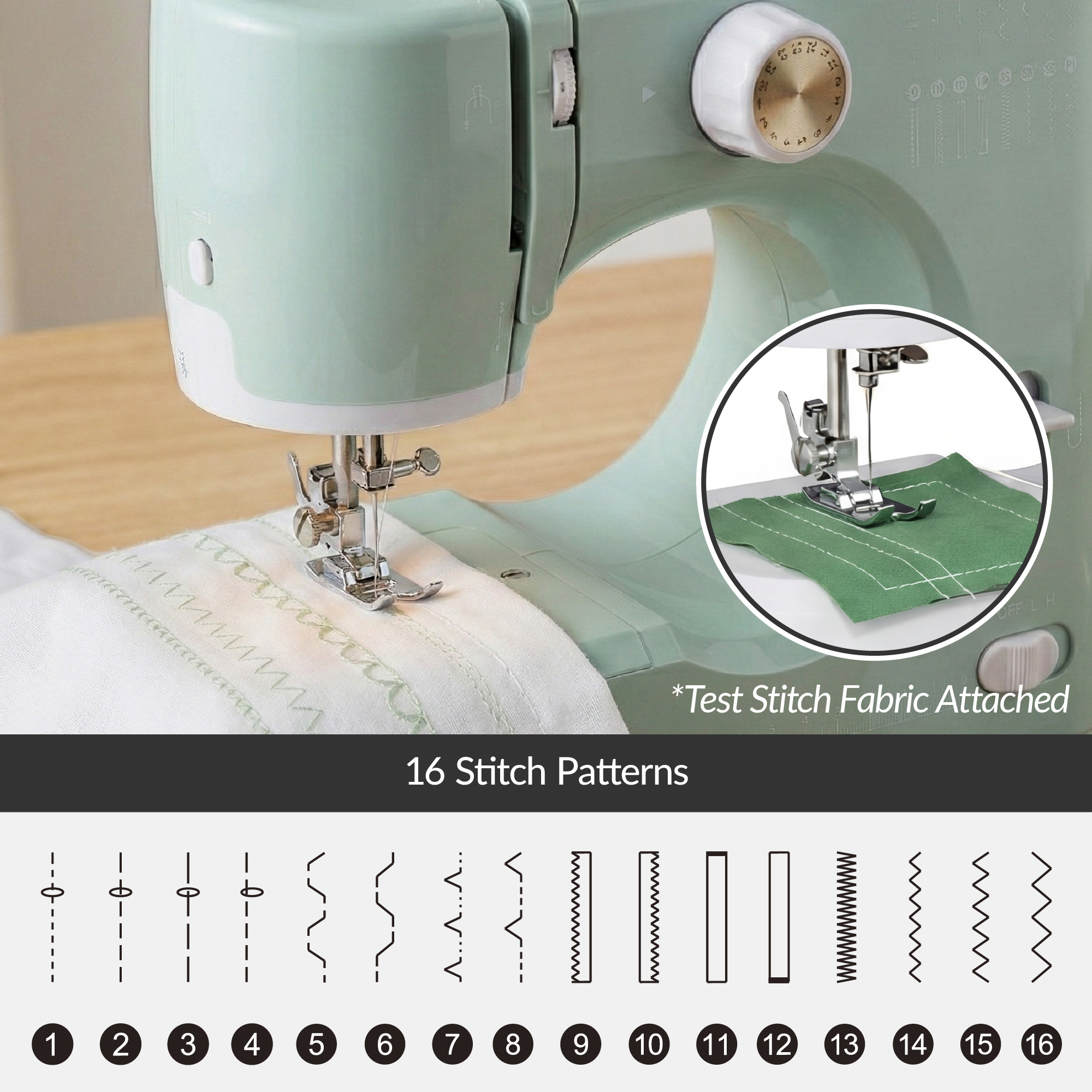Best Choice Products 55-Piece Sewing Machine Kit Beginners 16 Stitch Patterns