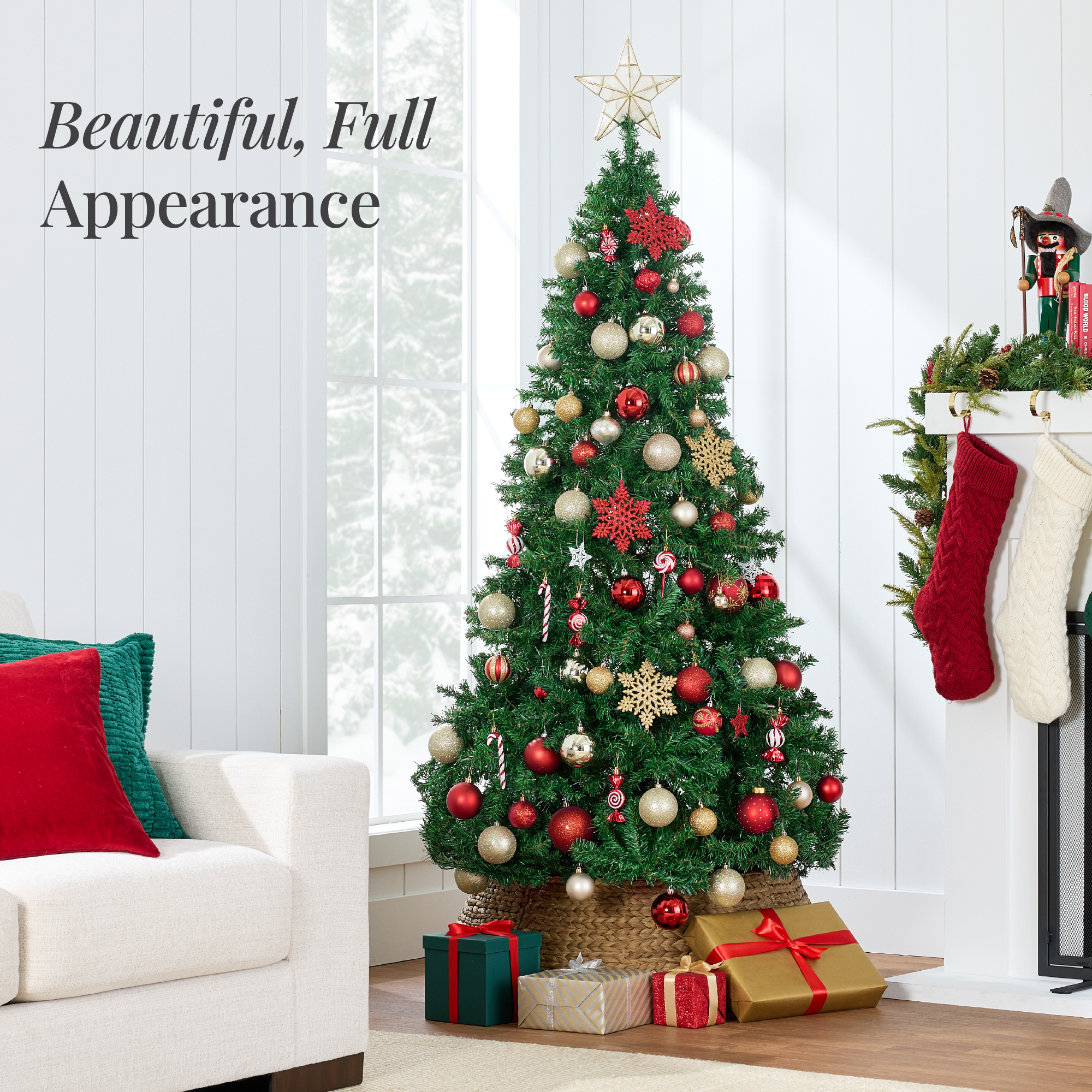 Best Choice Products Artificial Tree Unlit Pine Design w/Easy Assembly Green