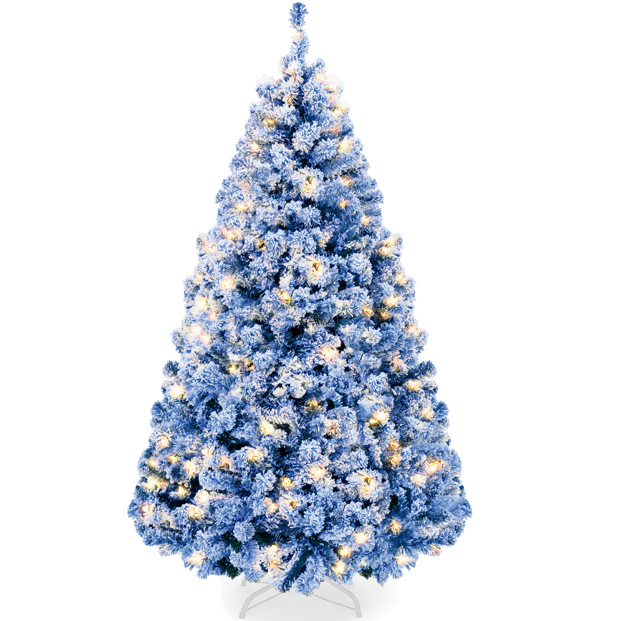 Best Choice Products Pre-Lit Flocked Christmas Tree