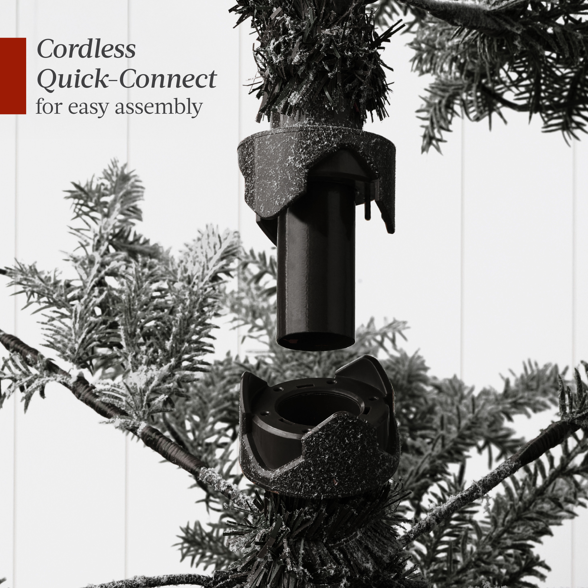 Best Choice Products Pre-Lit Sparse Flocked Tree 2-in-1 LEDs Cordless Connection