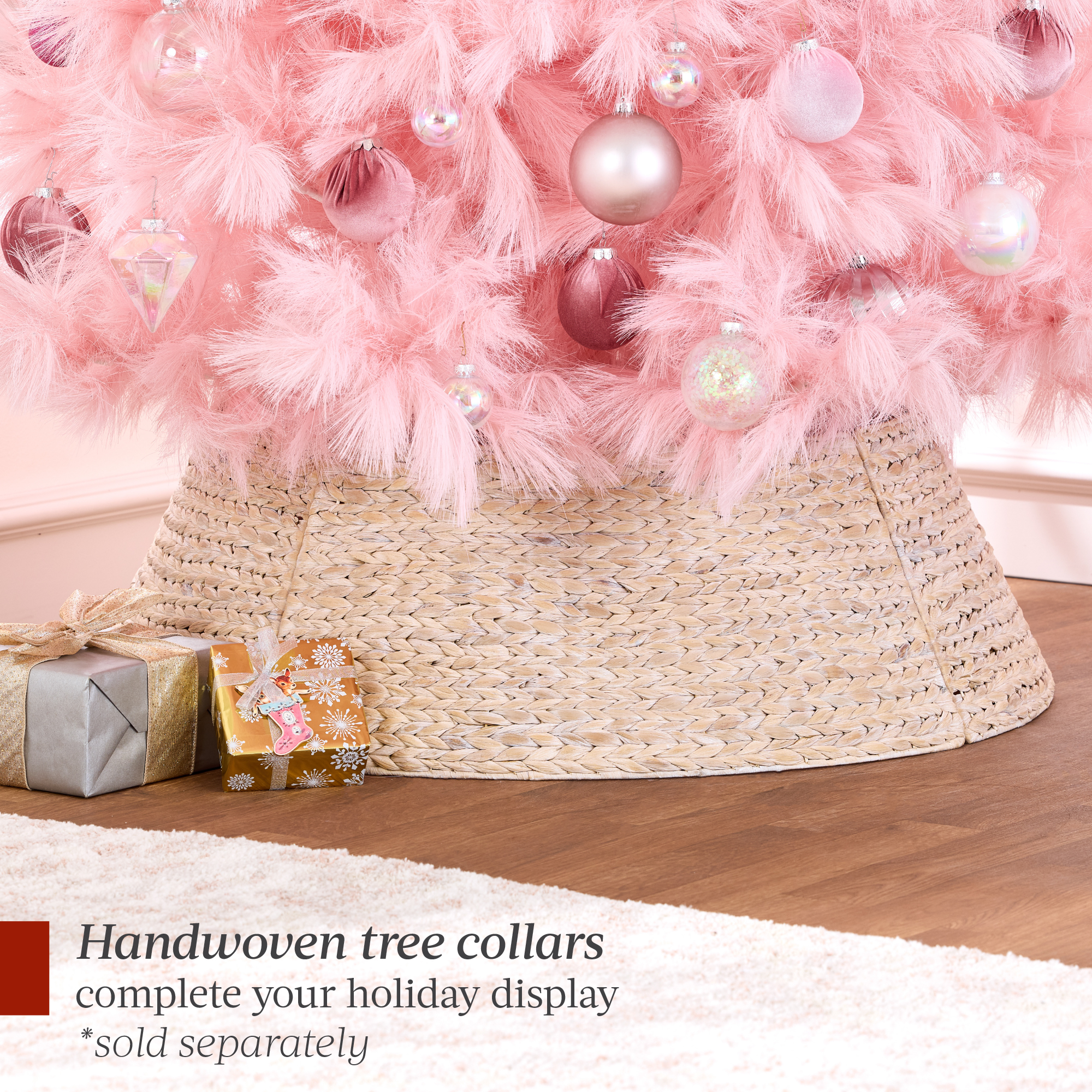 Best Choice Products Artificial Pampas Tree Foldable Metal Base Pink