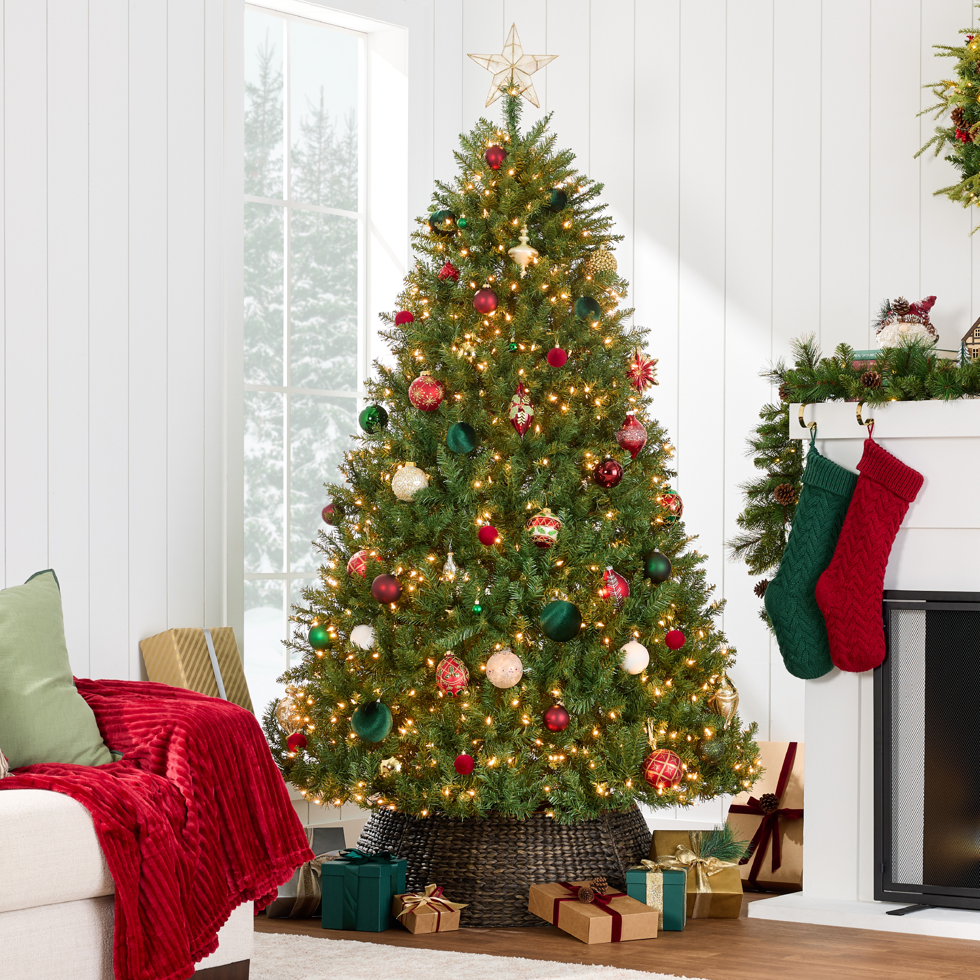 Best Choice Products Pre-Lit Hinged Douglas Artificial Tree w/ Stand