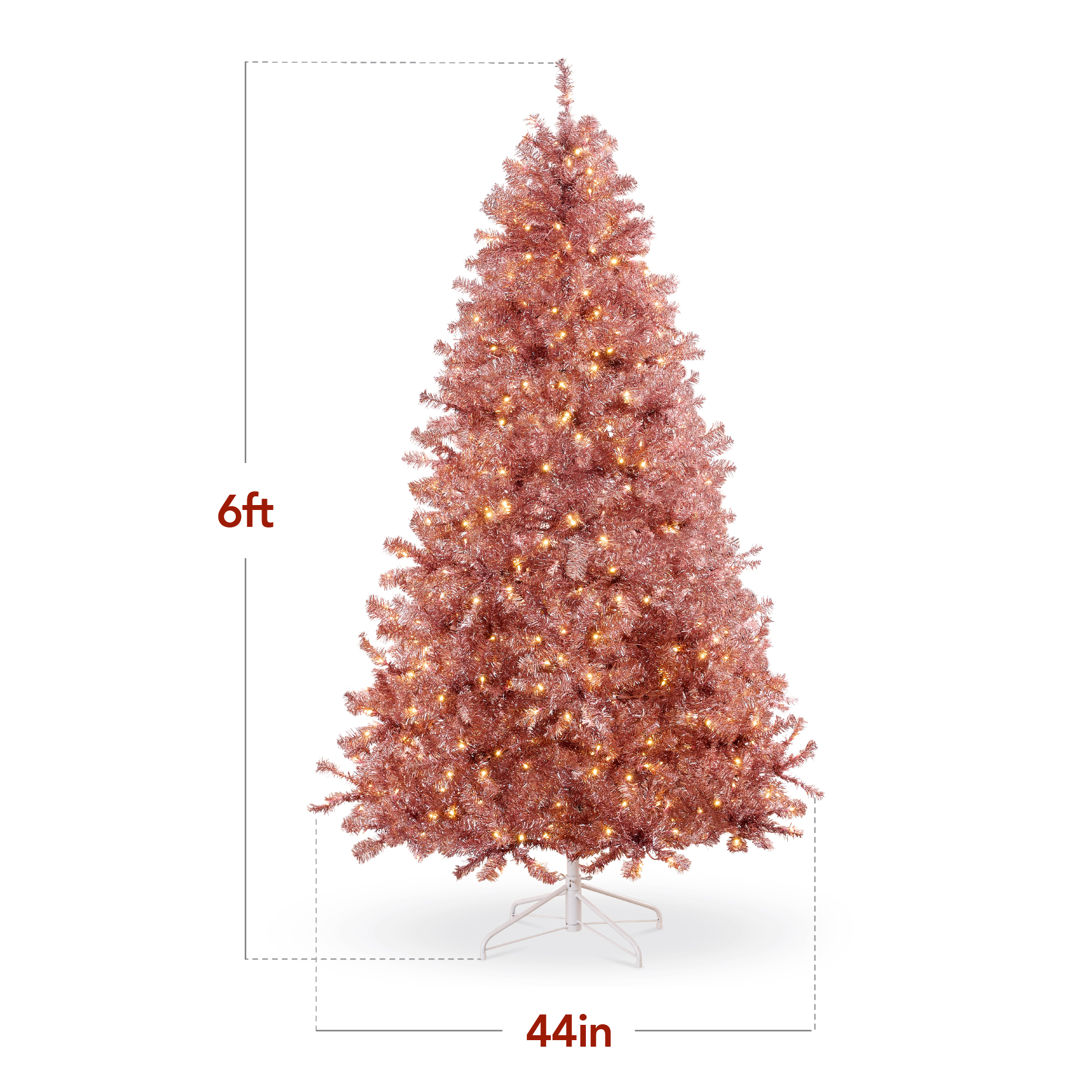 Best Choice Products Prelit Artificial Tinsel Christmas Tree Foldable Stand Pink