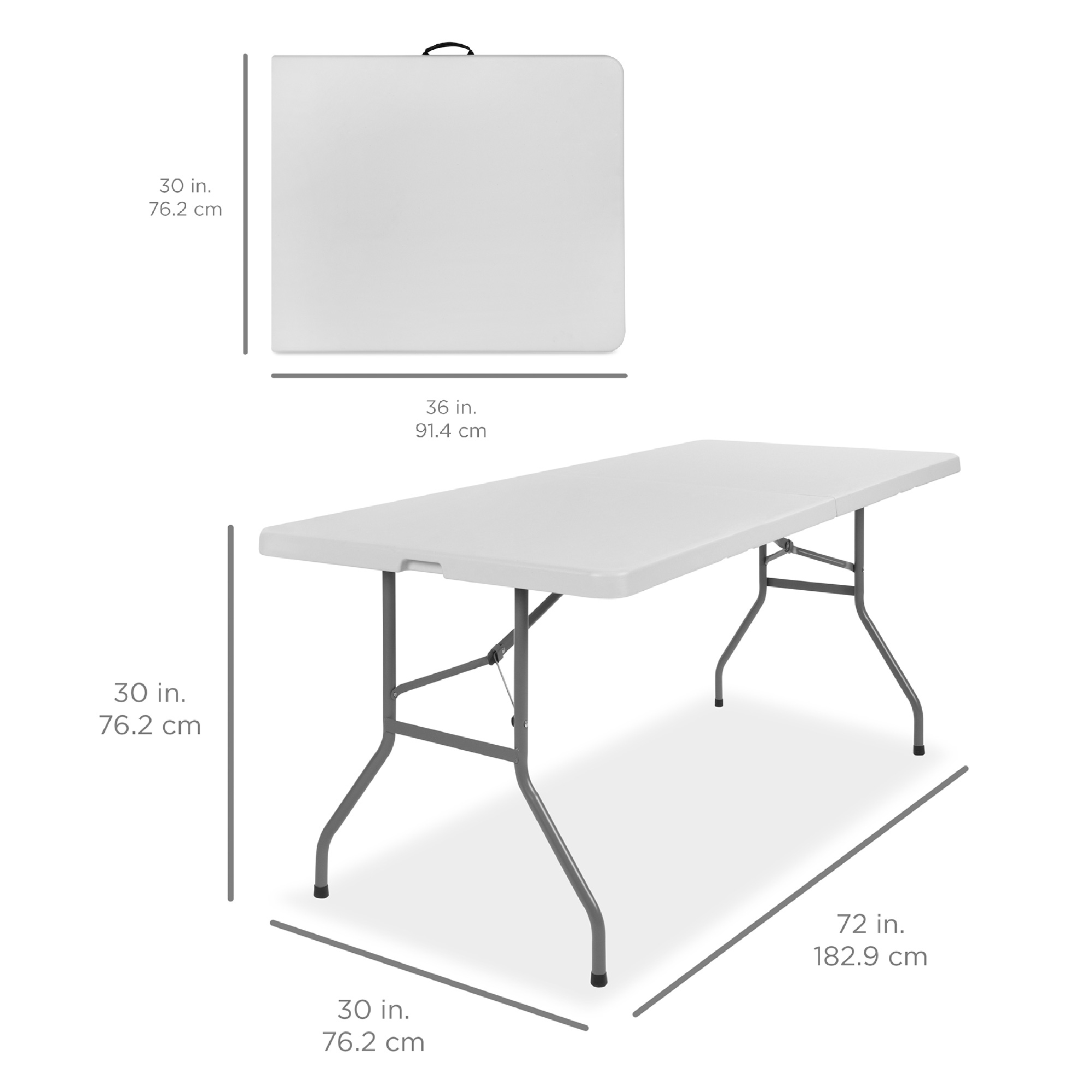 Best Choice Products Portable Folding Plastic Dining Table w/ Handle Lock - 6ft