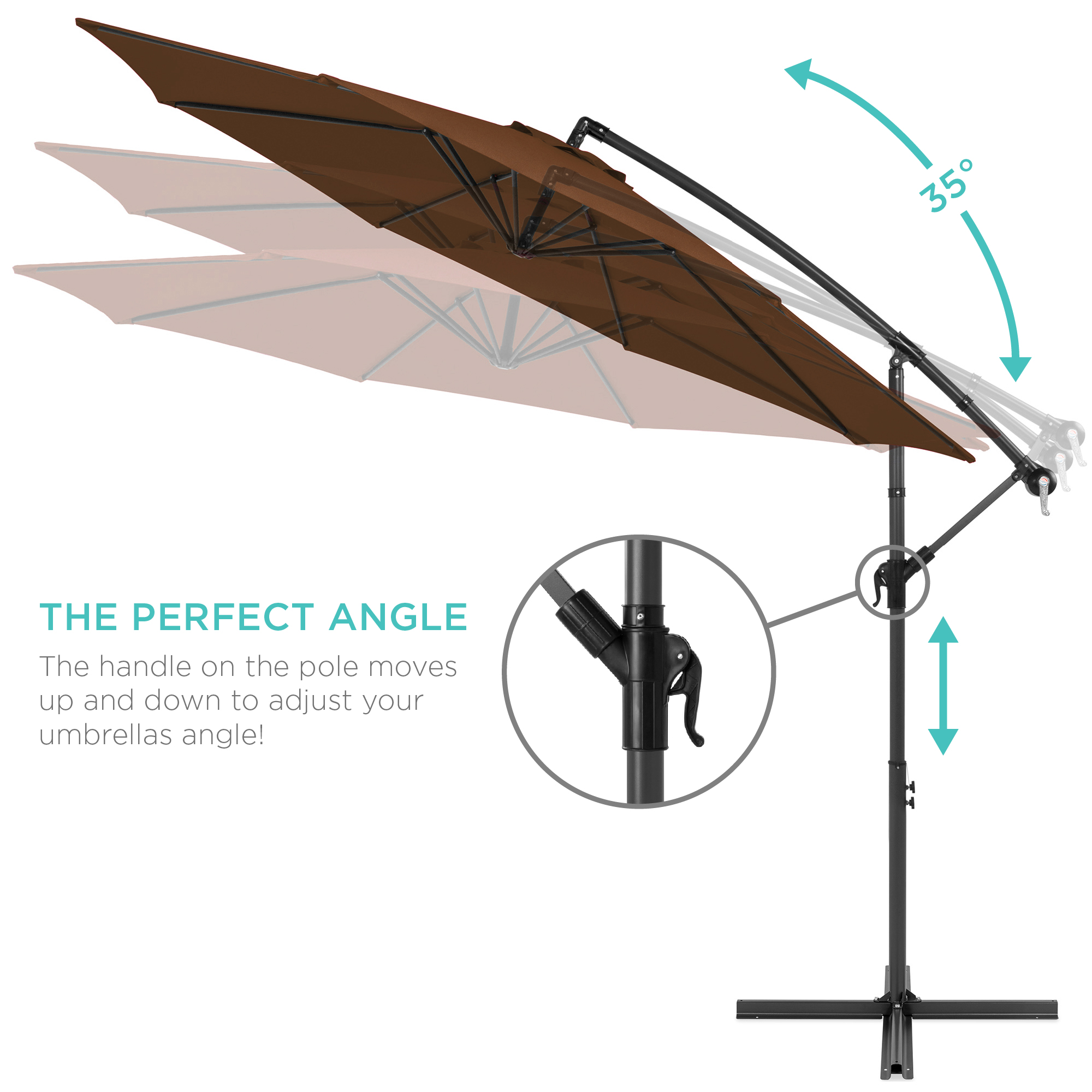 best choice products 10ft offset hanging patio umbrella Best Choice Products Best Choice Products Offset Hanging Patio Umbrella -  10ft
