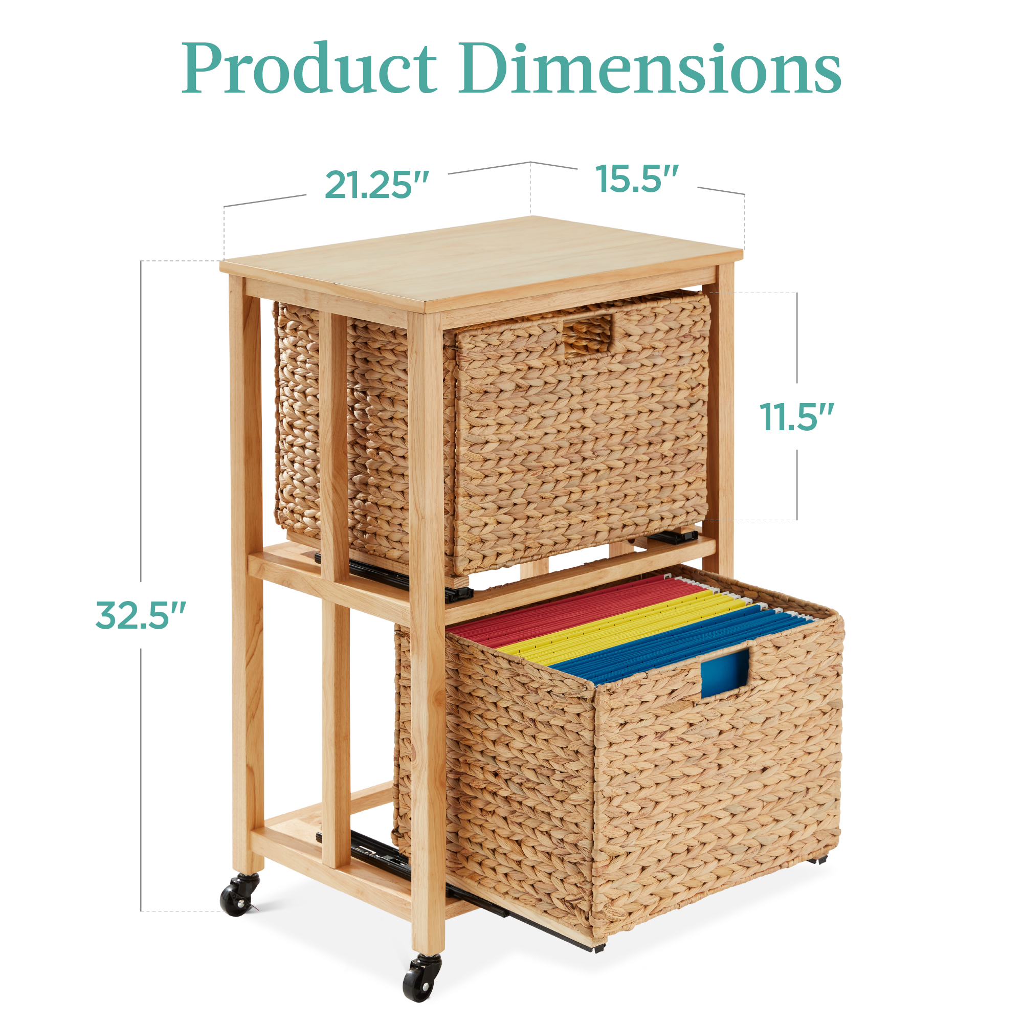 Best Choice Products Vertical Rolling File Cabinet Rubberwood Frame Locking
