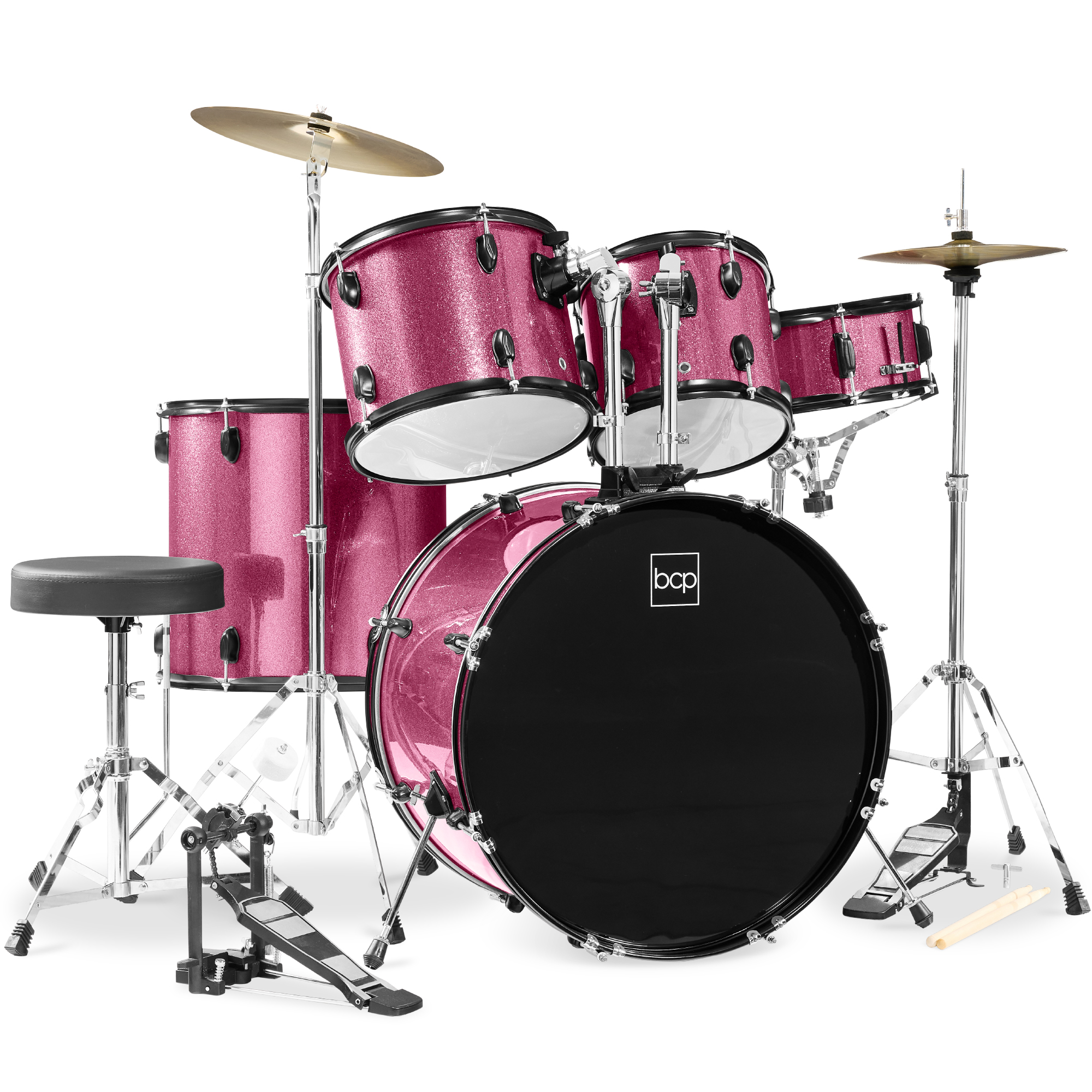 Best Choice Products SKY1263 5 Piece Drum Set, Black for sale