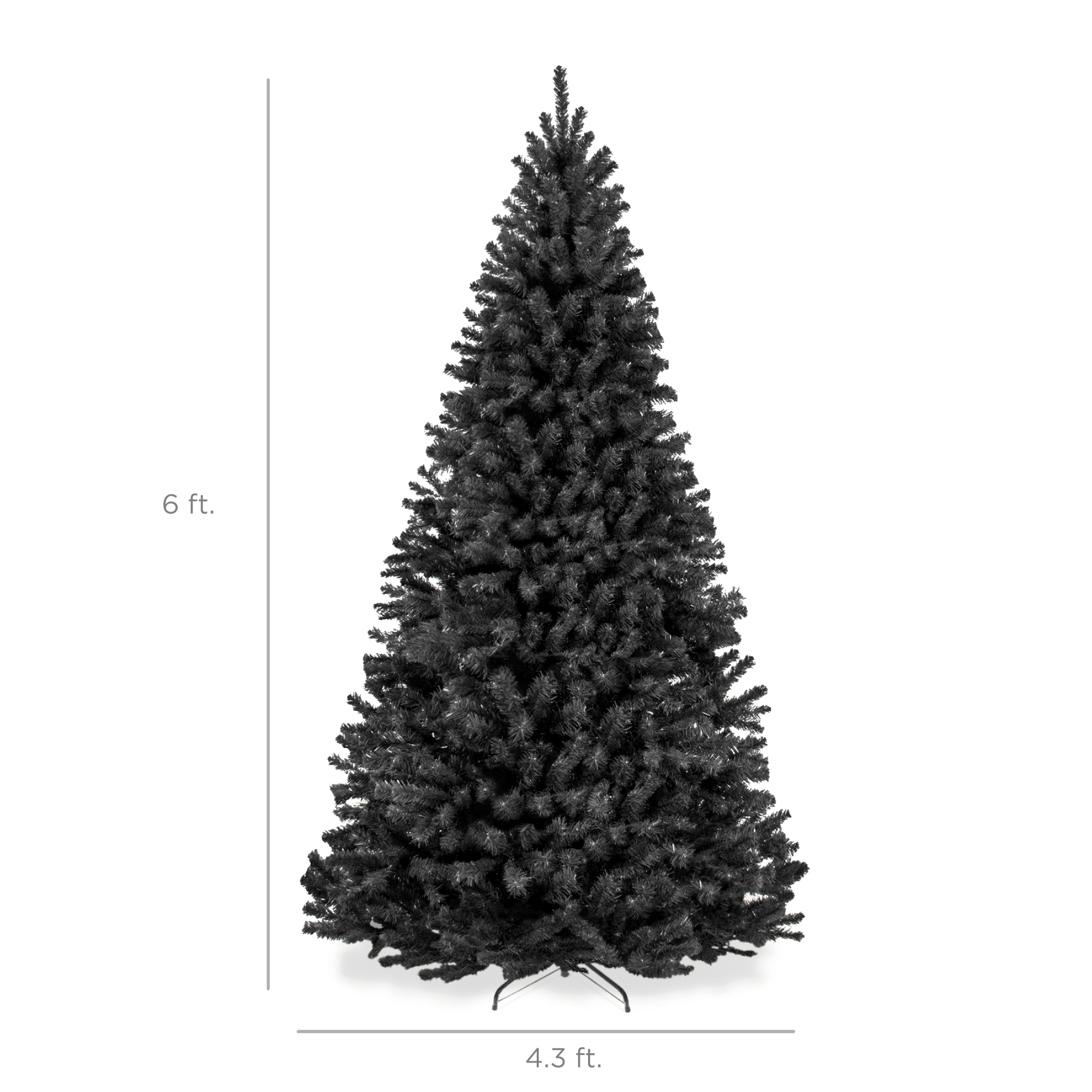 Best Choice Products Unlit Artificial Spruce Tree w/Easy Assembly Black