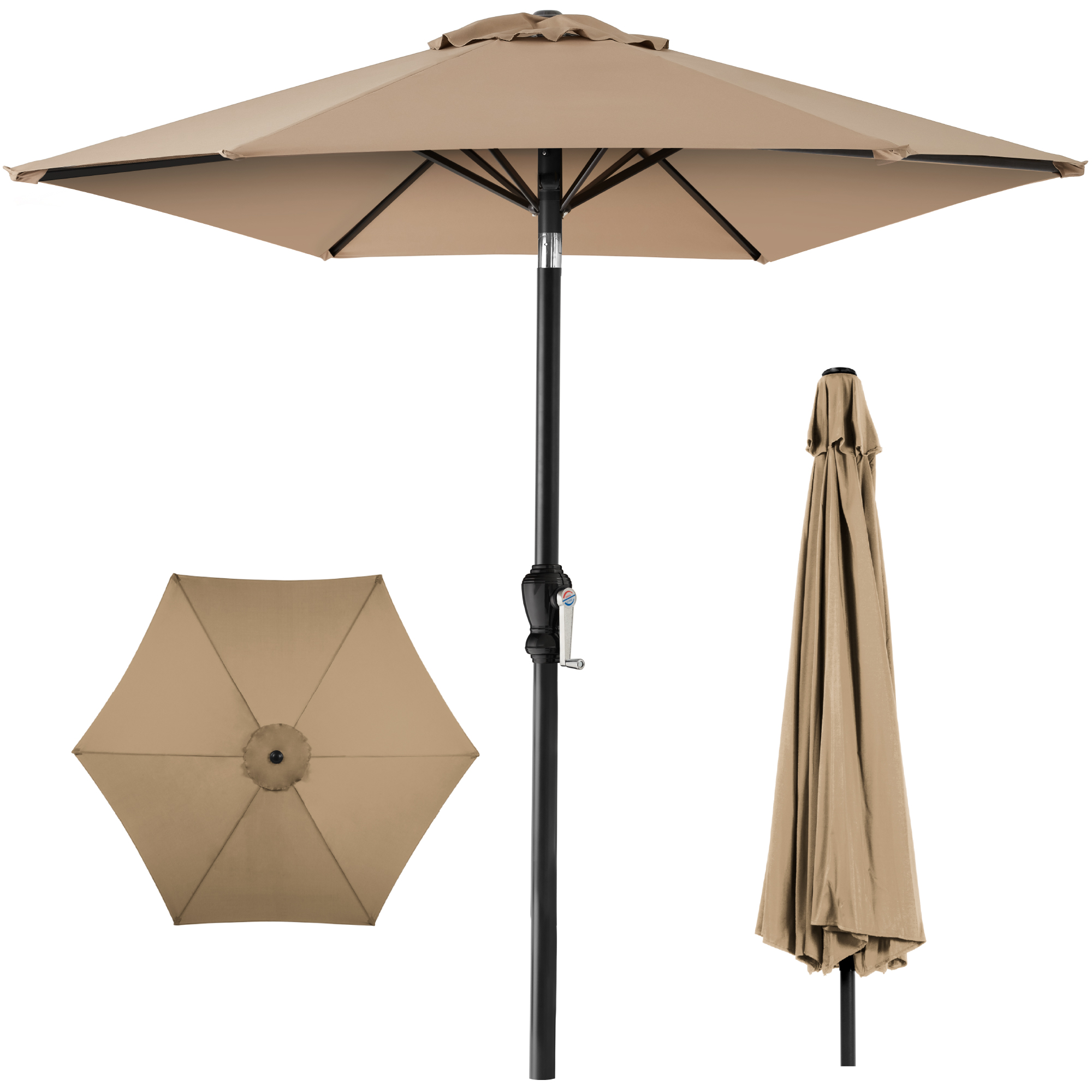 Best Choice Products Steel Market Umbrella Decoration Tilt Crank Lift – 10ft