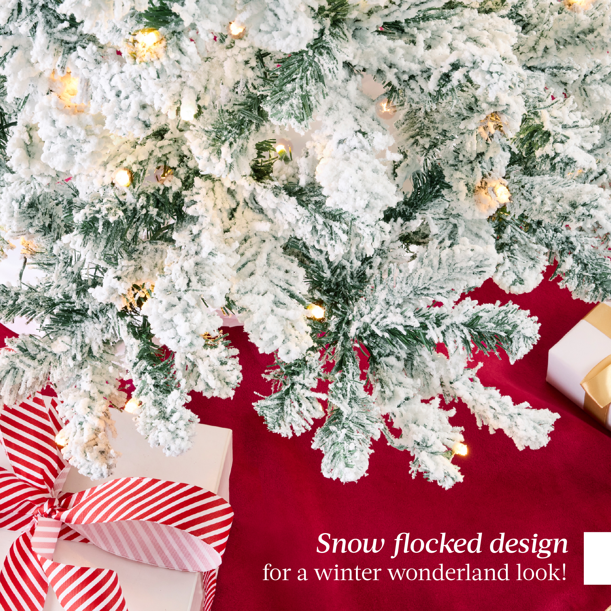 Best Choice Products Pre-Lit Flocked Artificial Pine Tree Lights