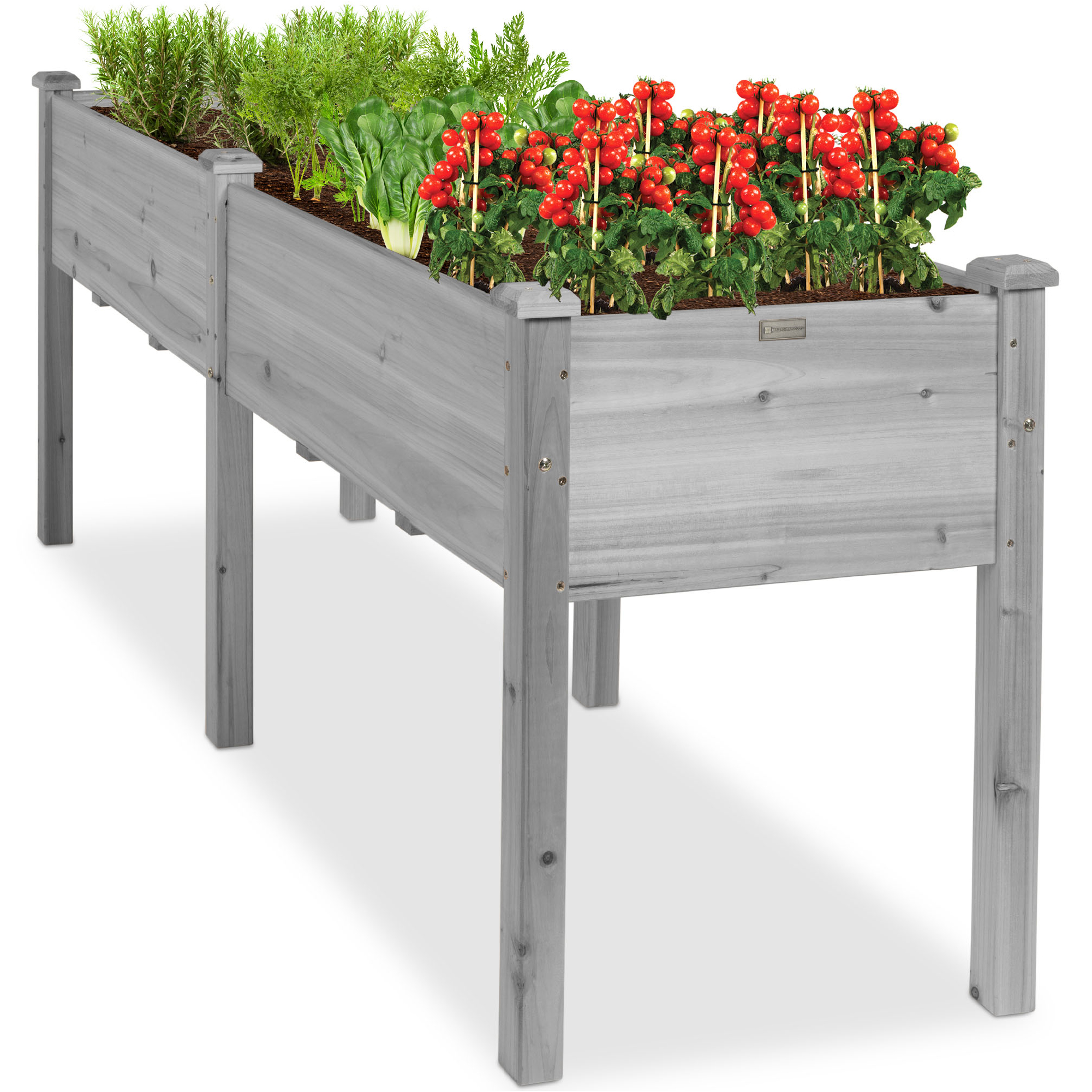 Best Choice Products Raised Bed Elevated Wood Planter Stand – 72x24x30in