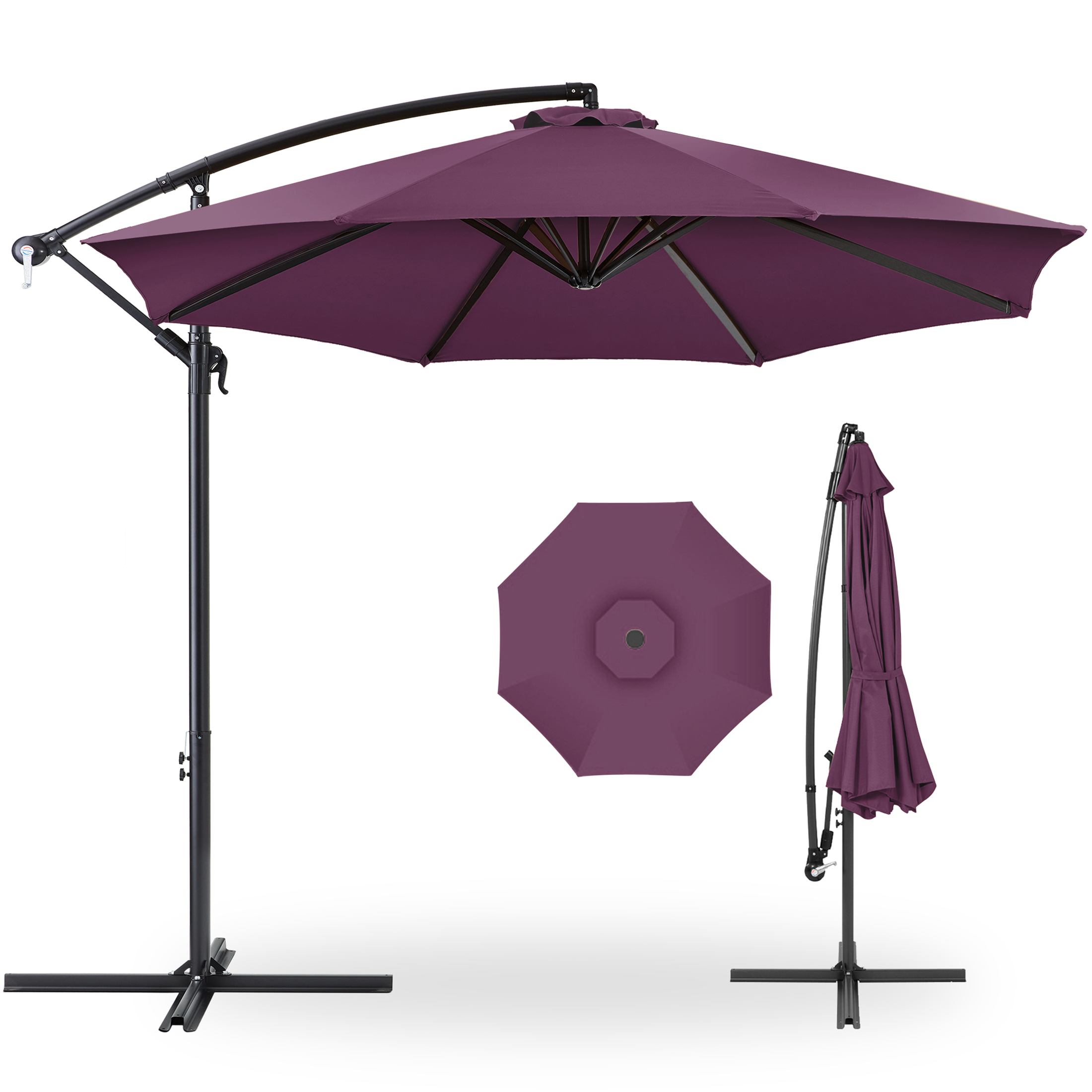 9 ft lighted patio umbrella 9ft Solar Polyester 32 LED Lighted Patio Umbrella with Tilt Adjustment and  UV-Resistant Fabric,for Garden,Deck,Backyard,Pool and Beach