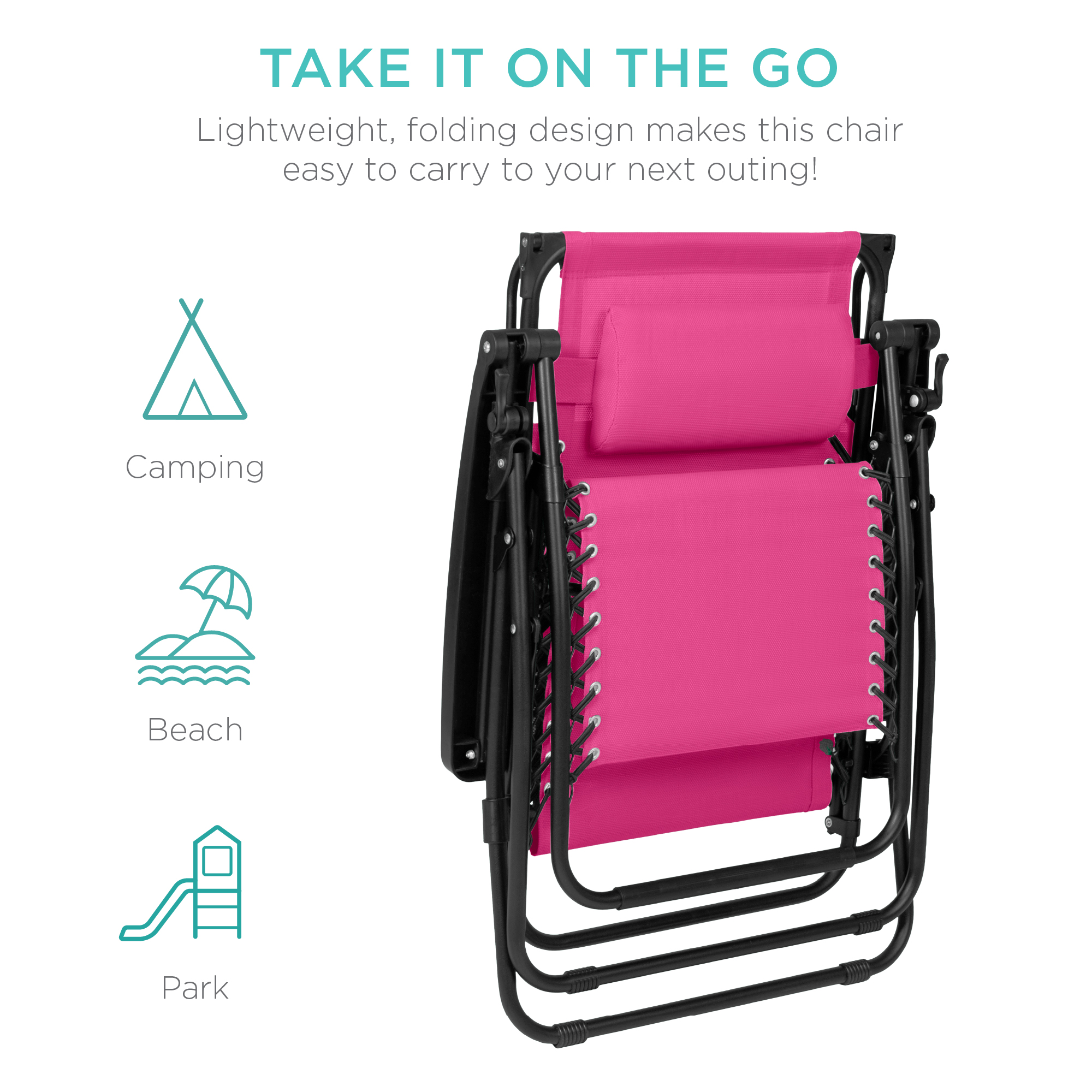 Best Choice Products Folding Zero Gravity Recliner Lounge Chair Canopy Side Tray