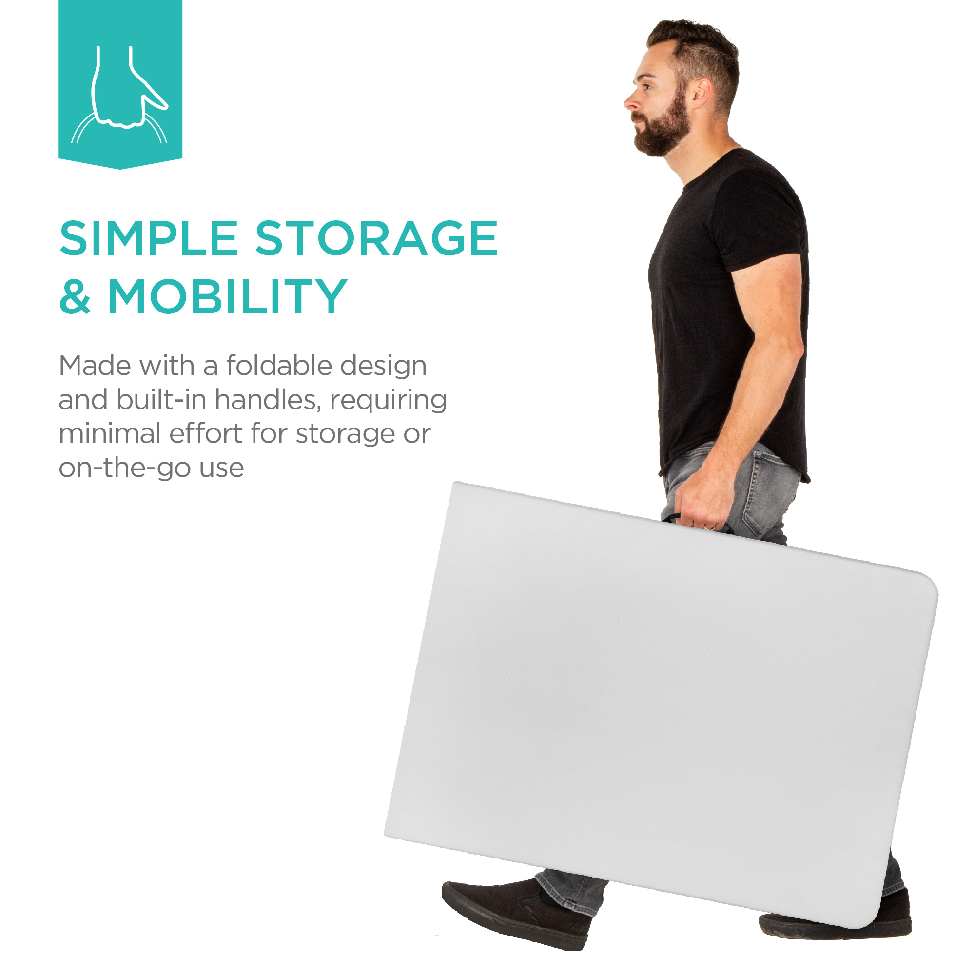 Best Choice Products Portable Folding Plastic Dining Table w/ Handle Lock - 6ft