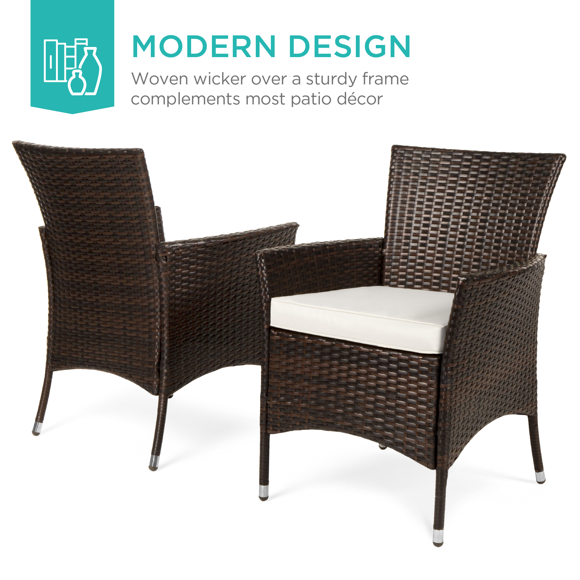 Best Choice Products 5-Piece Wicker Dining Table Set w/ 4 Chairs
