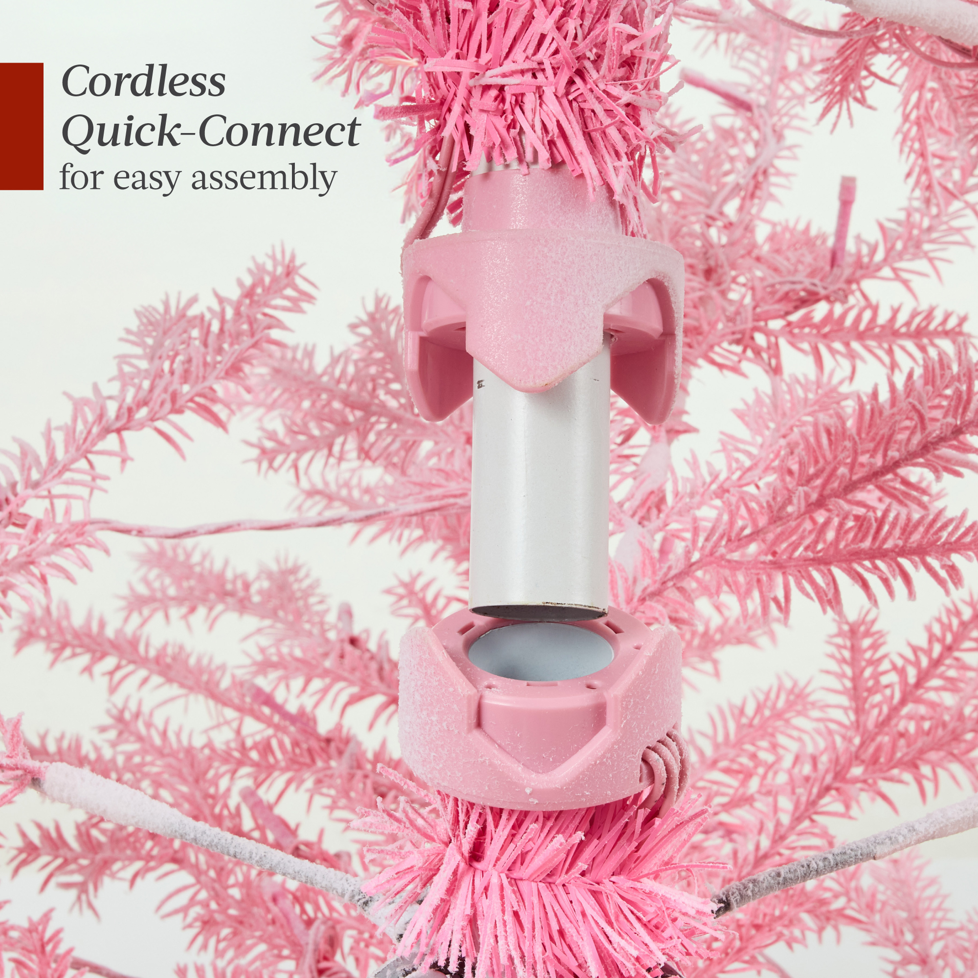Best Choice Products Pre-Lit Sparse Flocked Tree 2-in-1 LEDs Cordless Connection