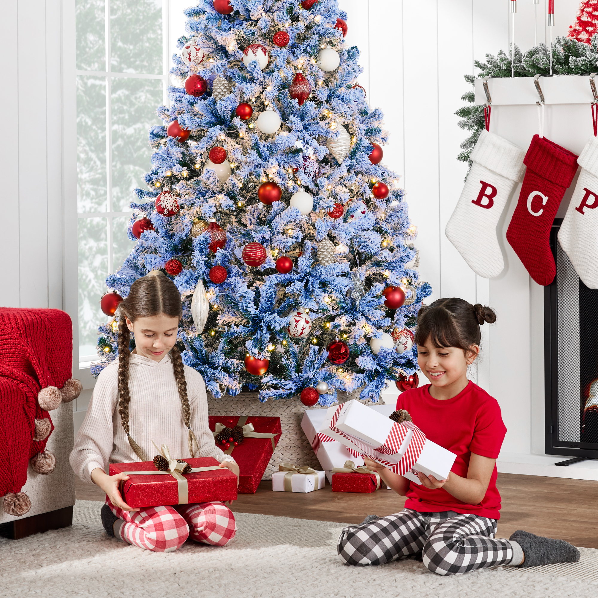Best Choice Products Pre-Lit Flocked Christmas Tree - Thumbnail 5