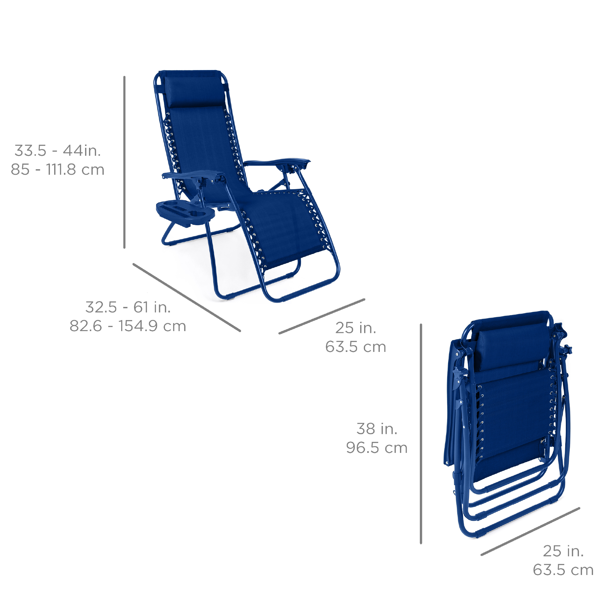 Best Choice Products Adjustable Zero Gravity Chair Recliners Cup Set of 2