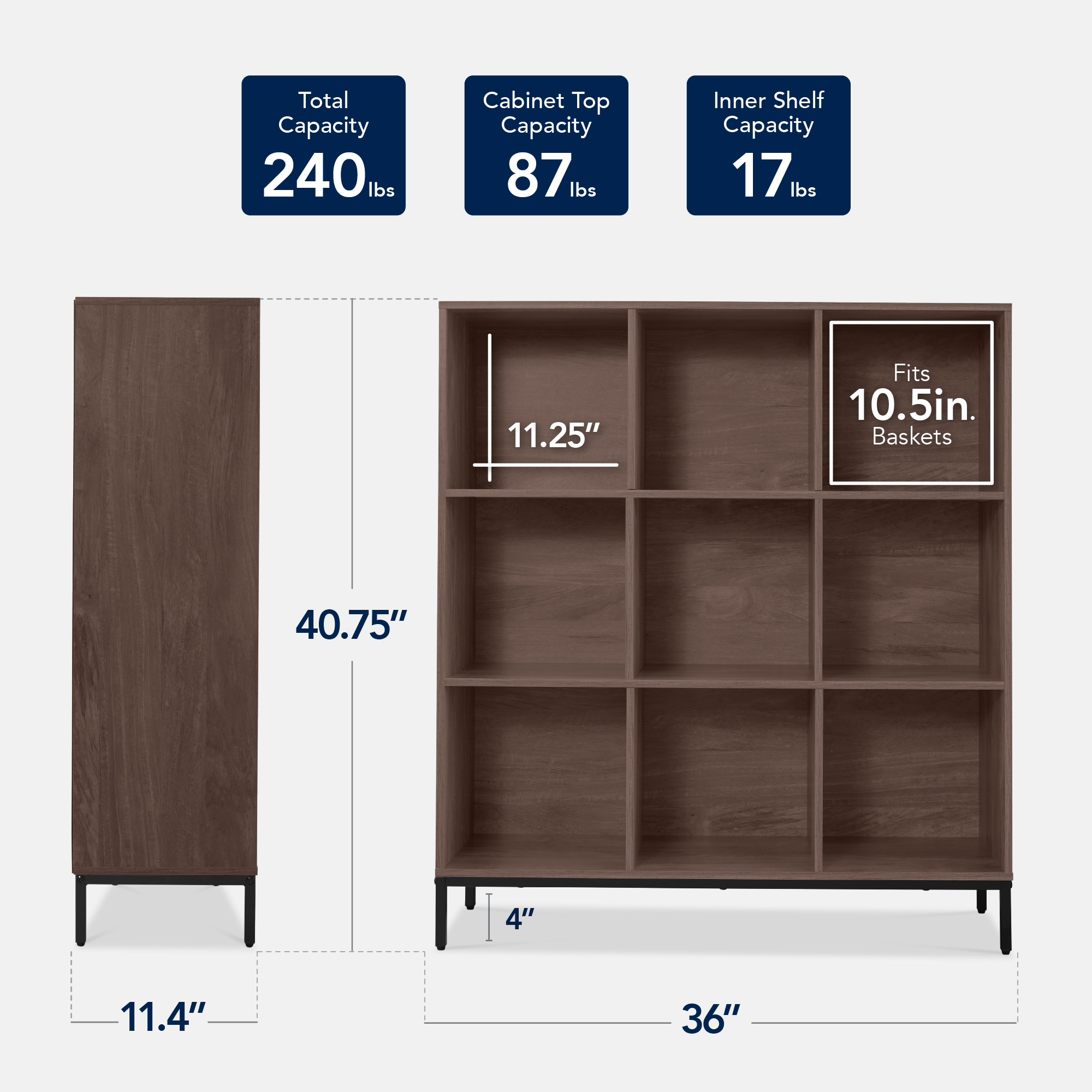Best Choice Products Elevated 9-Cube Storage Organizer Bookshelf Metal Legs 11in