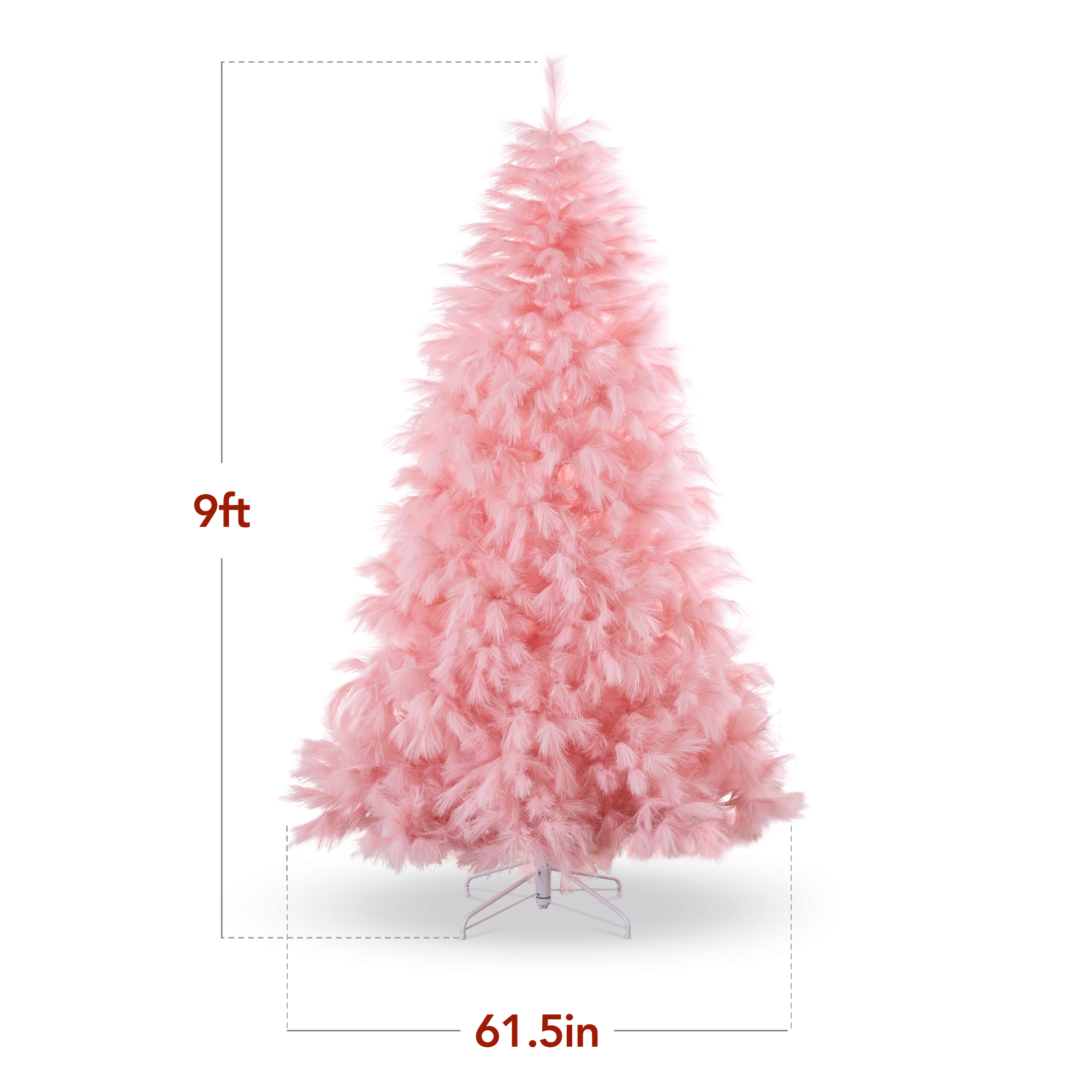 Best Choice Products Artificial Pampas Tree Foldable Metal Base Pink