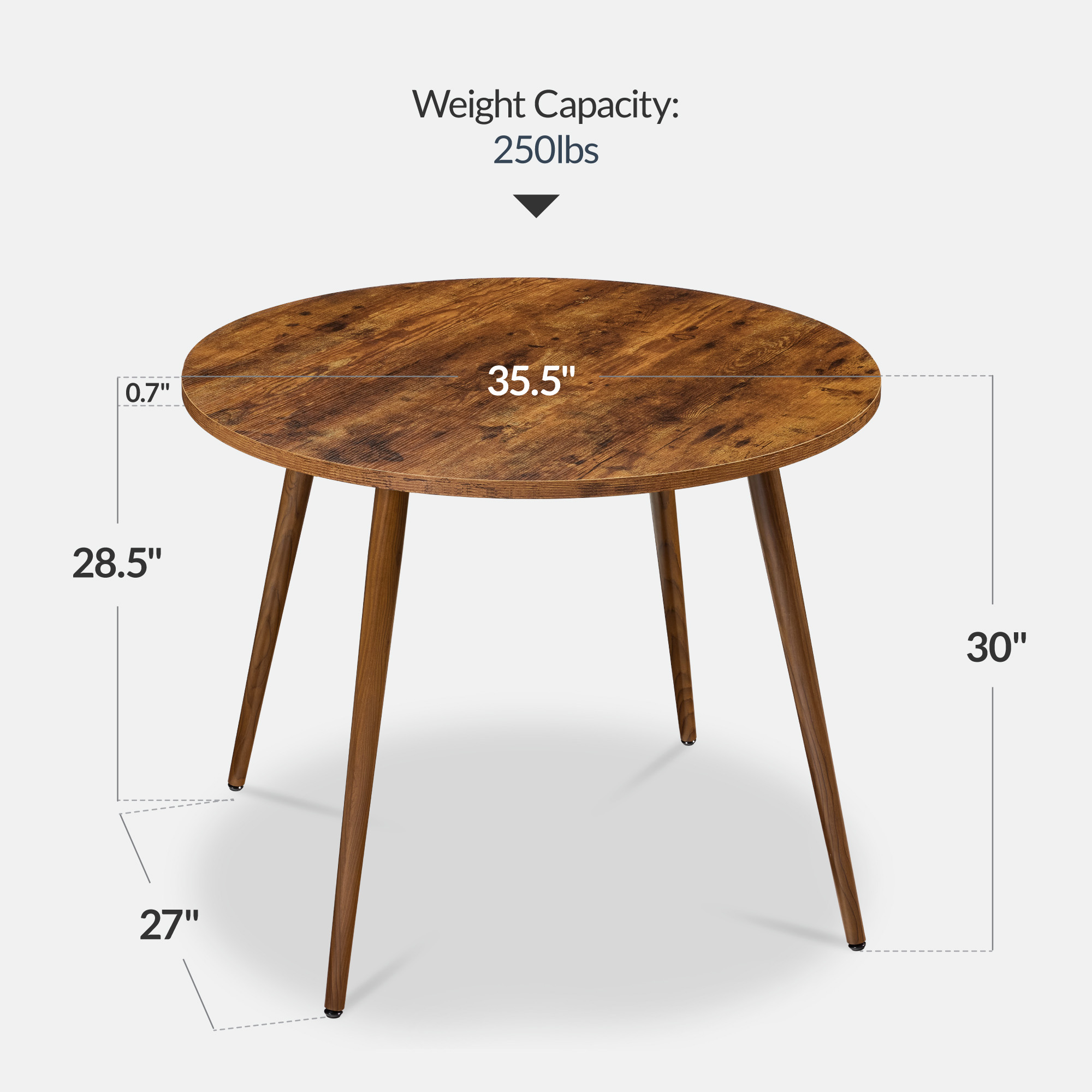 Best Choice Products Round Mid-Century Dining Table Dinette or Kitchen 35.5in