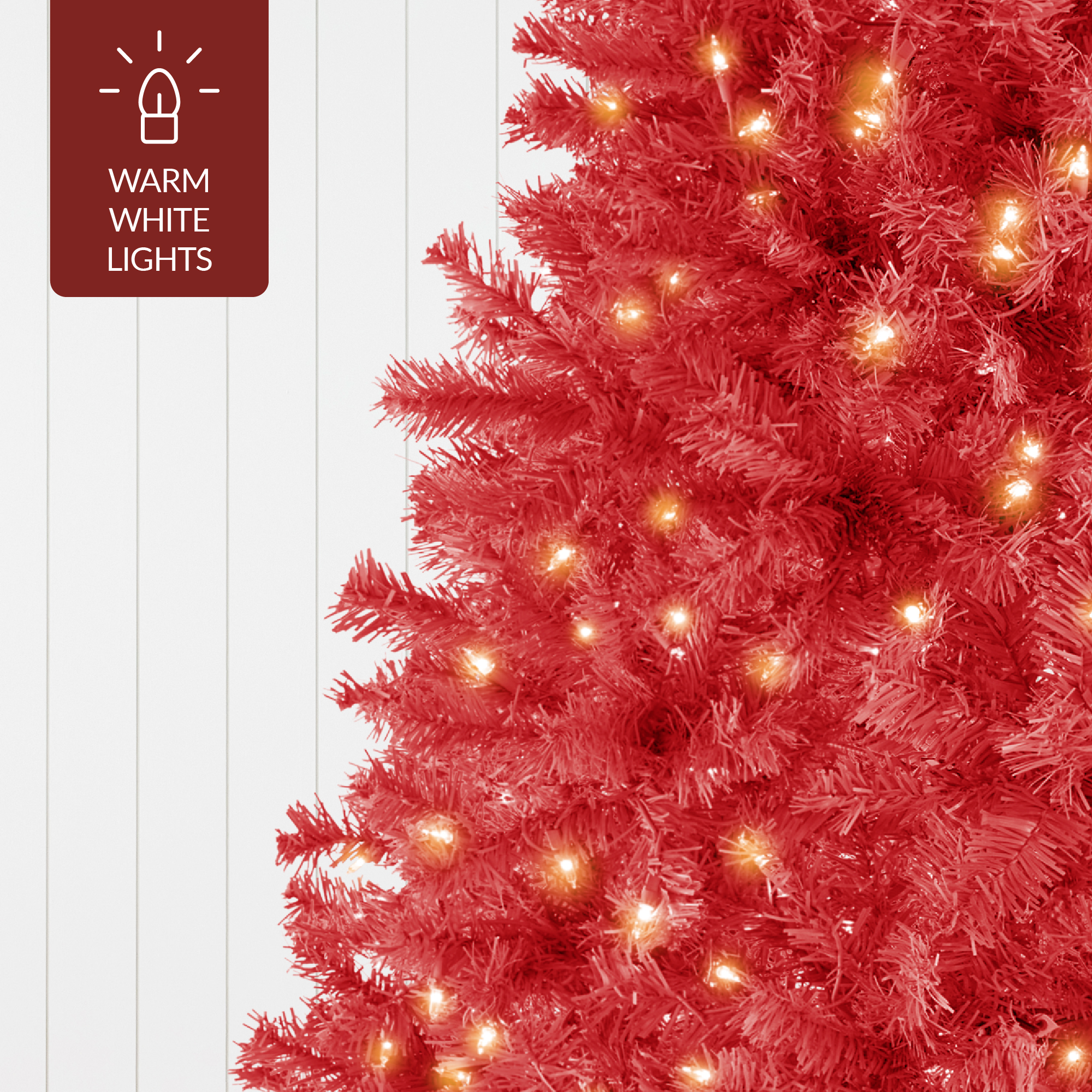 Best Choice Products Pre-Lit Artificial Christmas Tree Incandescent Lights Red