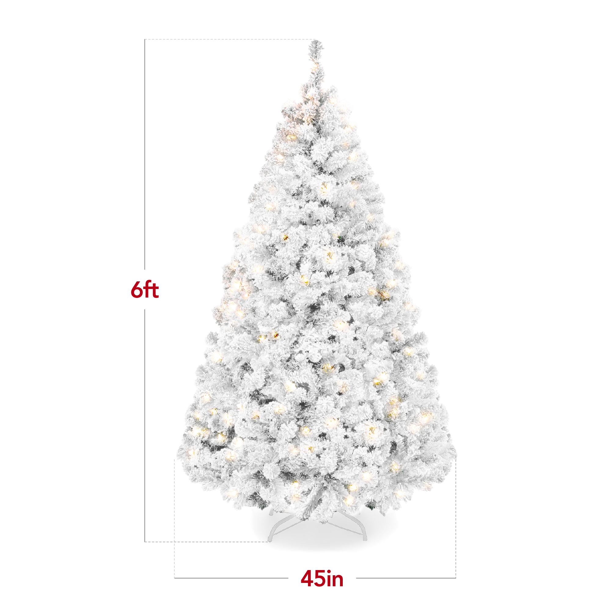 Best Choice Products Pre-Lit Snow Flocked Artificial Pine Tree 2-in-1 Lights