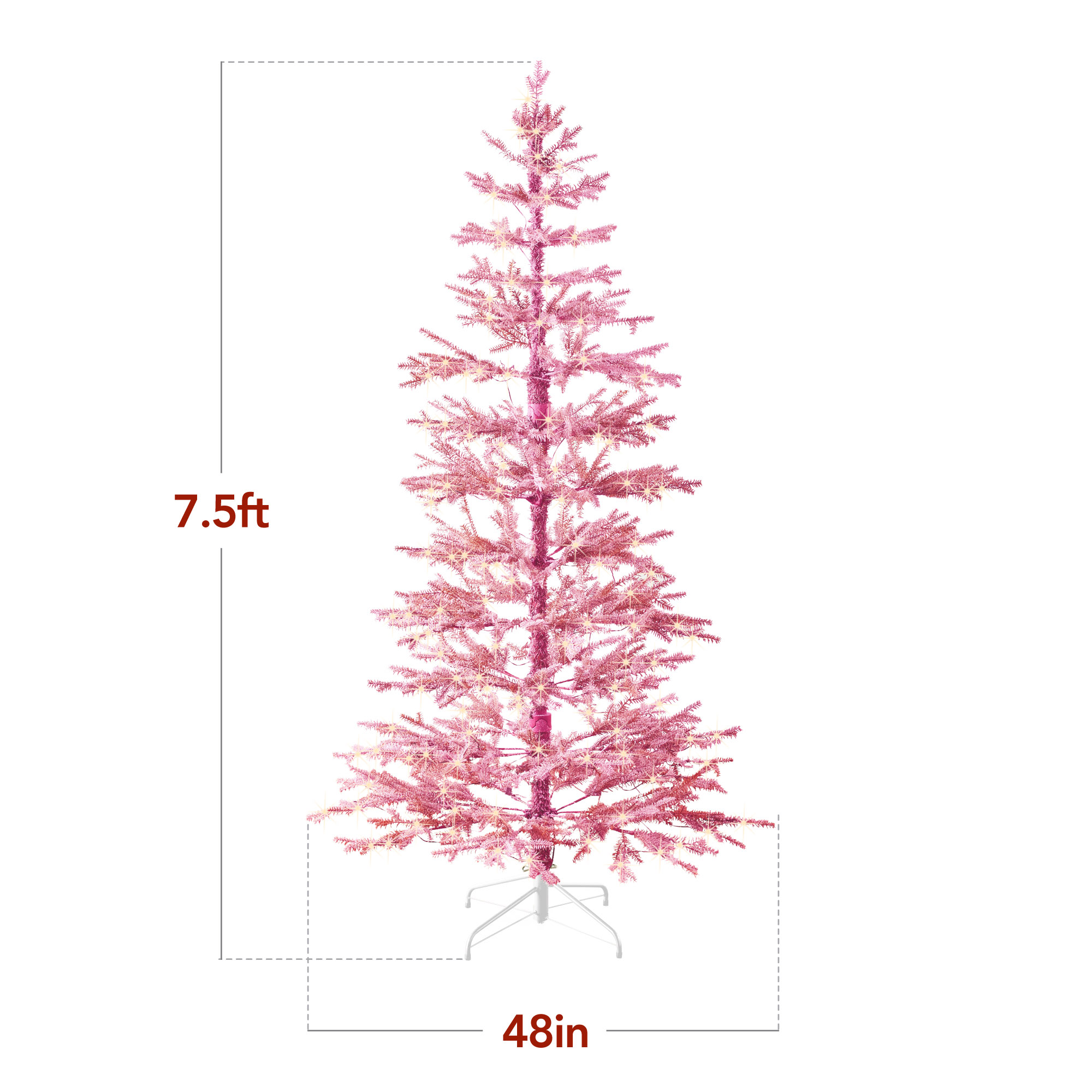 Best Choice Products Pre-Lit Sparse Flocked Tree 2-in-1 LEDs Cordless Connection