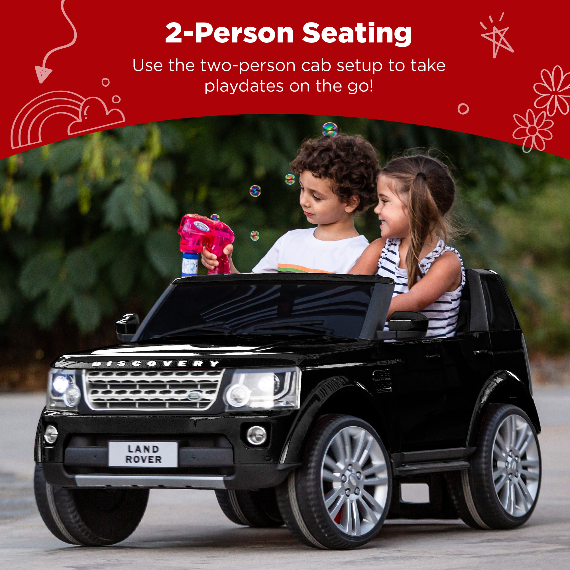 Best Choice Products 12V 2-Seater Licensed Land Rover Ride-On Parent Remote