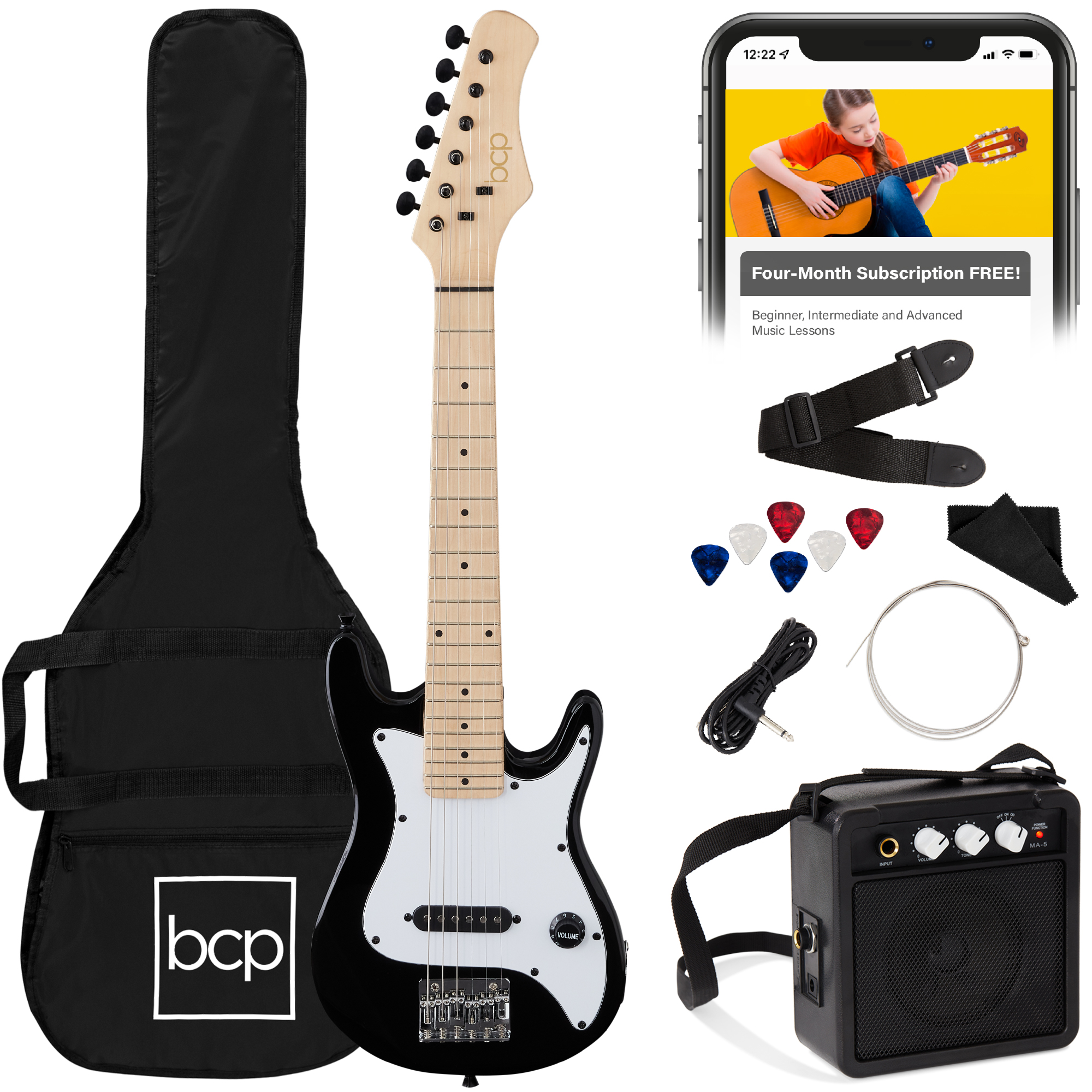 Kids Electric Guitar Beginner Starter Kit w/ 5W Amplifier – 30 in