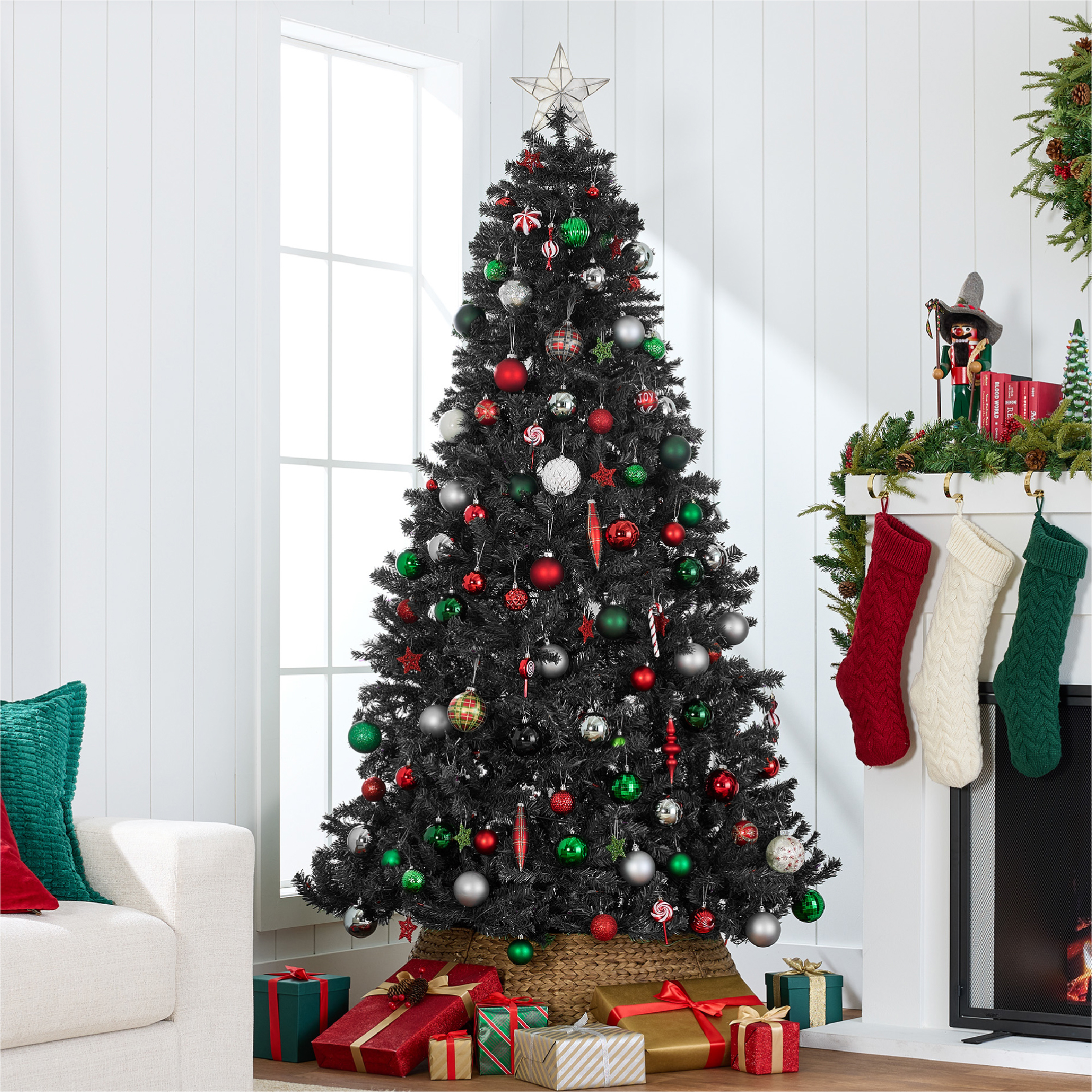 Best Choice Products Unlit Artificial Spruce Tree w/Easy Assembly Black