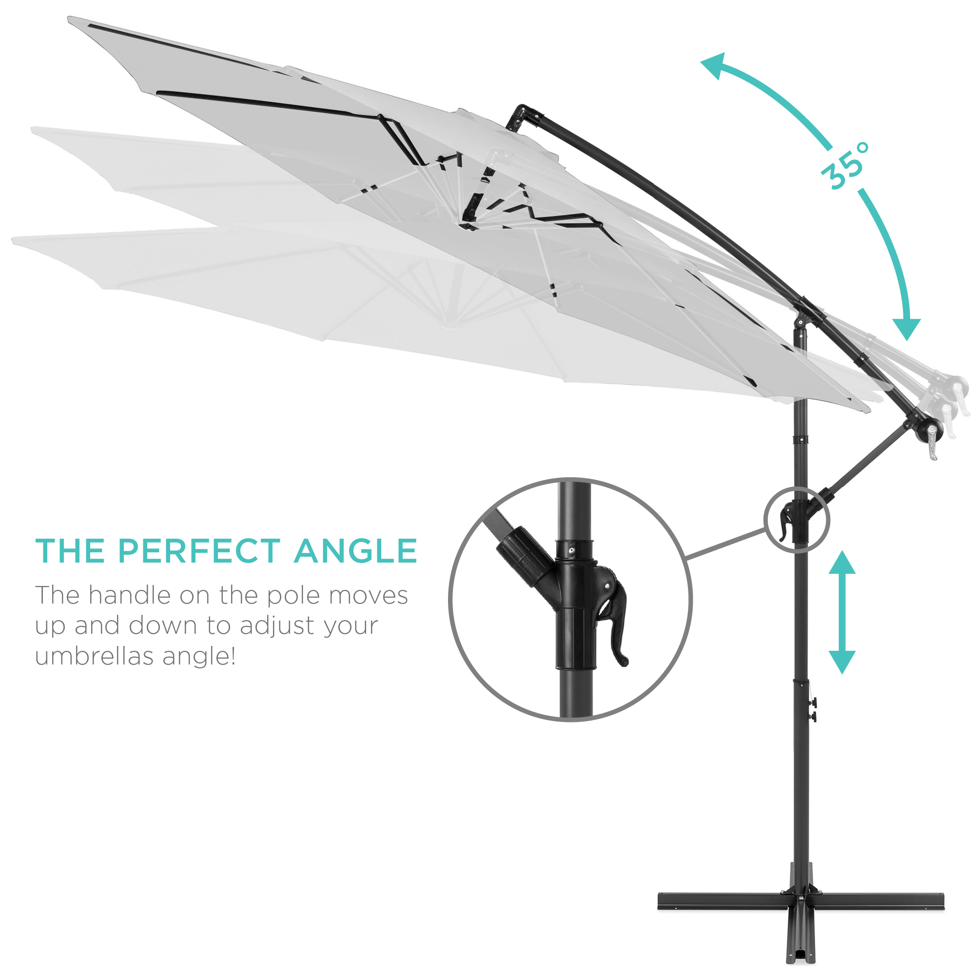 casual cushion corp push button patio umbrella Cuschoice 7.5-ft Patio Umbrella with Push Button Tilt and Crank System Waterproof UV Resistant Canopy for Garden Deck Pool Backyard No Base Blue