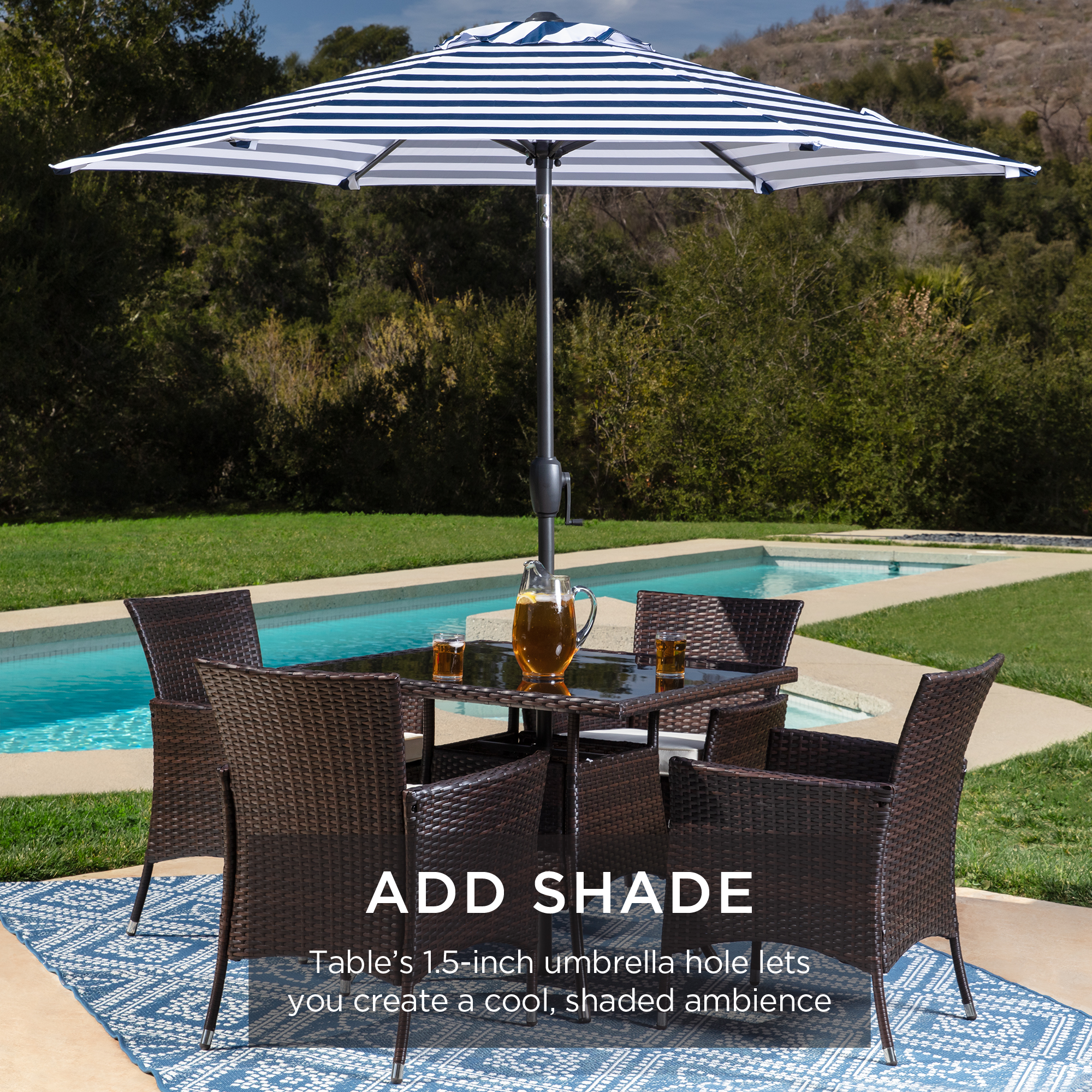 Best Choice Products 5-Piece Wicker Dining Table Set w/ 4 Chairs