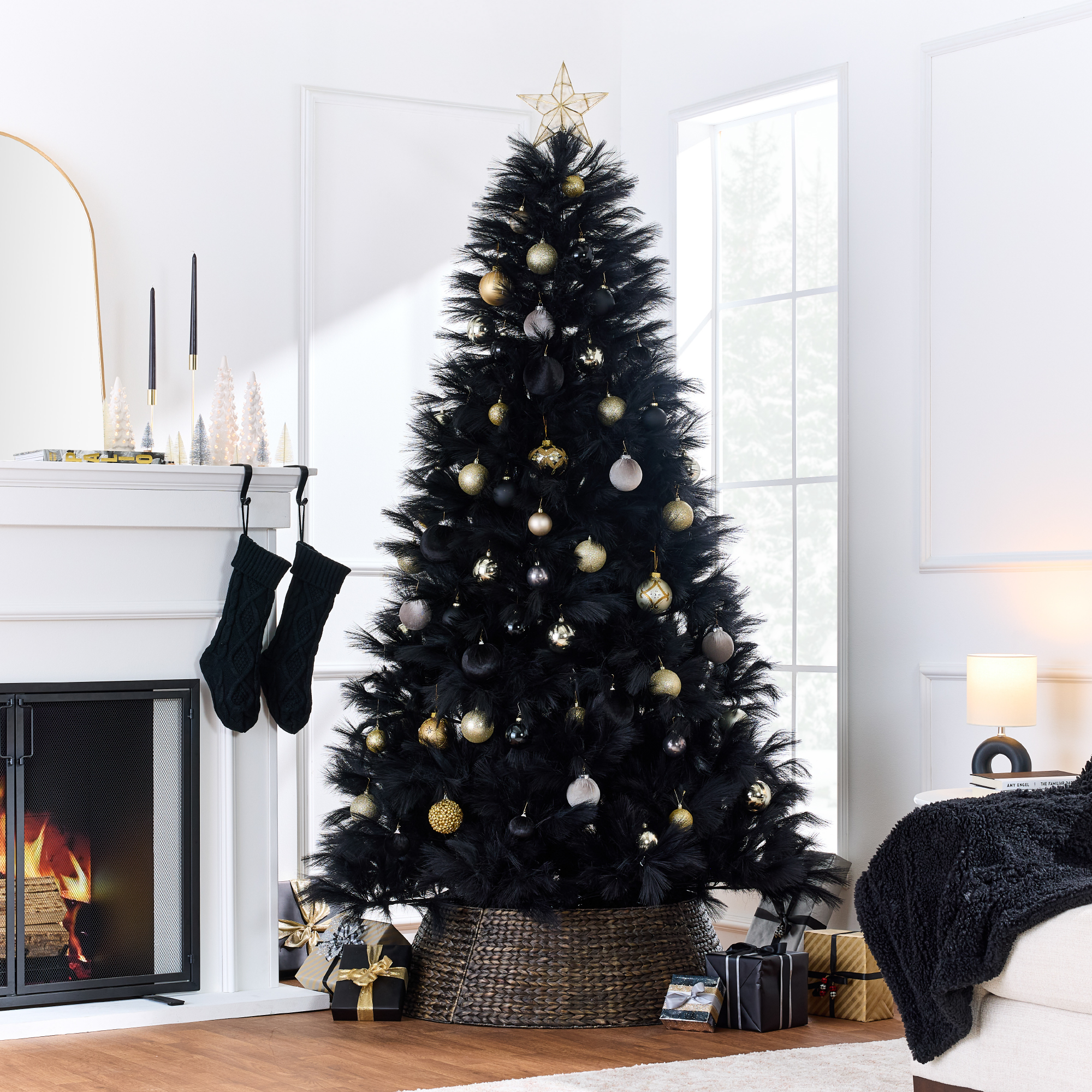 Best Choice Products Artificial Pampas Tree Foldable Metal Base Black