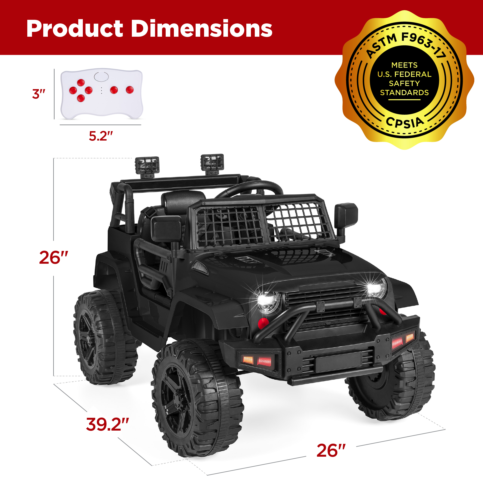 Best Choice Products 12V Kids Ride-On Truck Car Parent Remote Control Spring